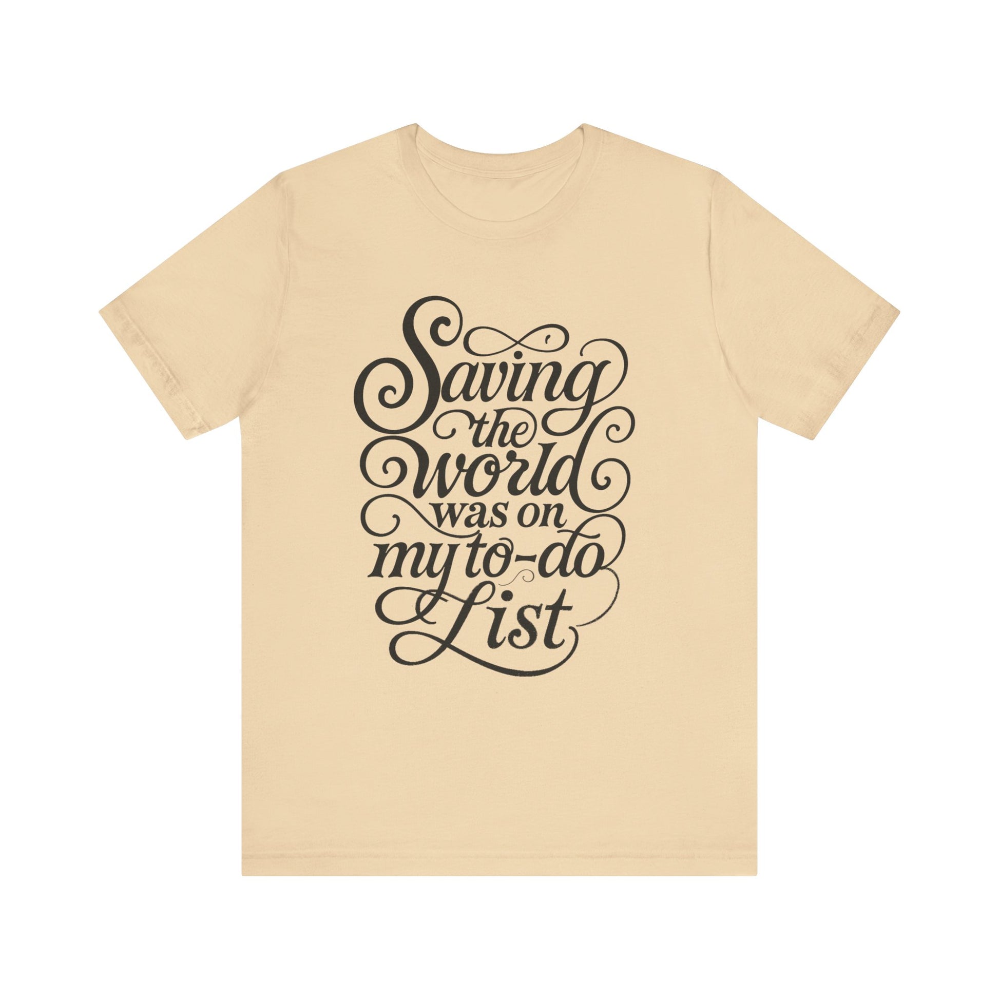 Save the world tee with retro script for introverts done fixing people
