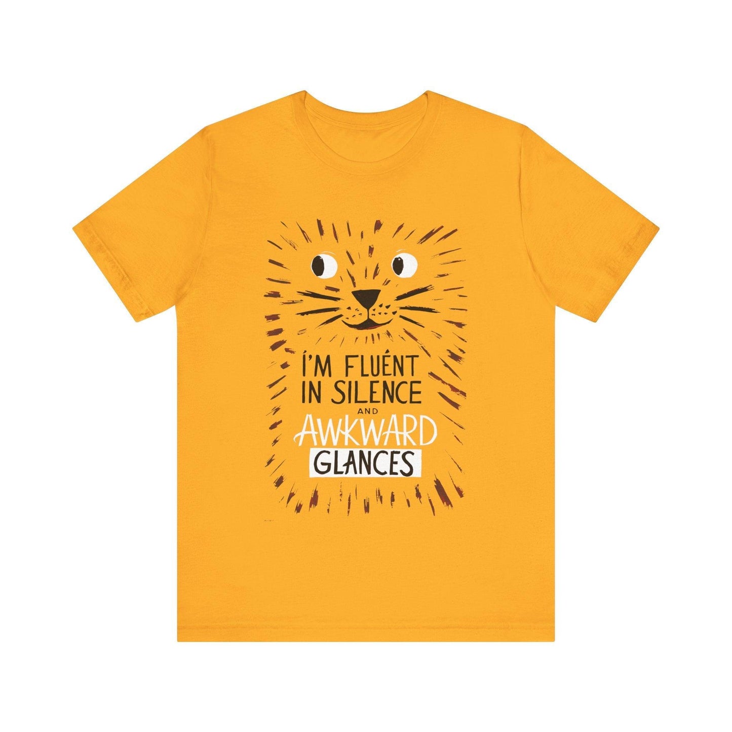 Funny Cat Shirt - Fluent in Silence t shirt - Text Tease