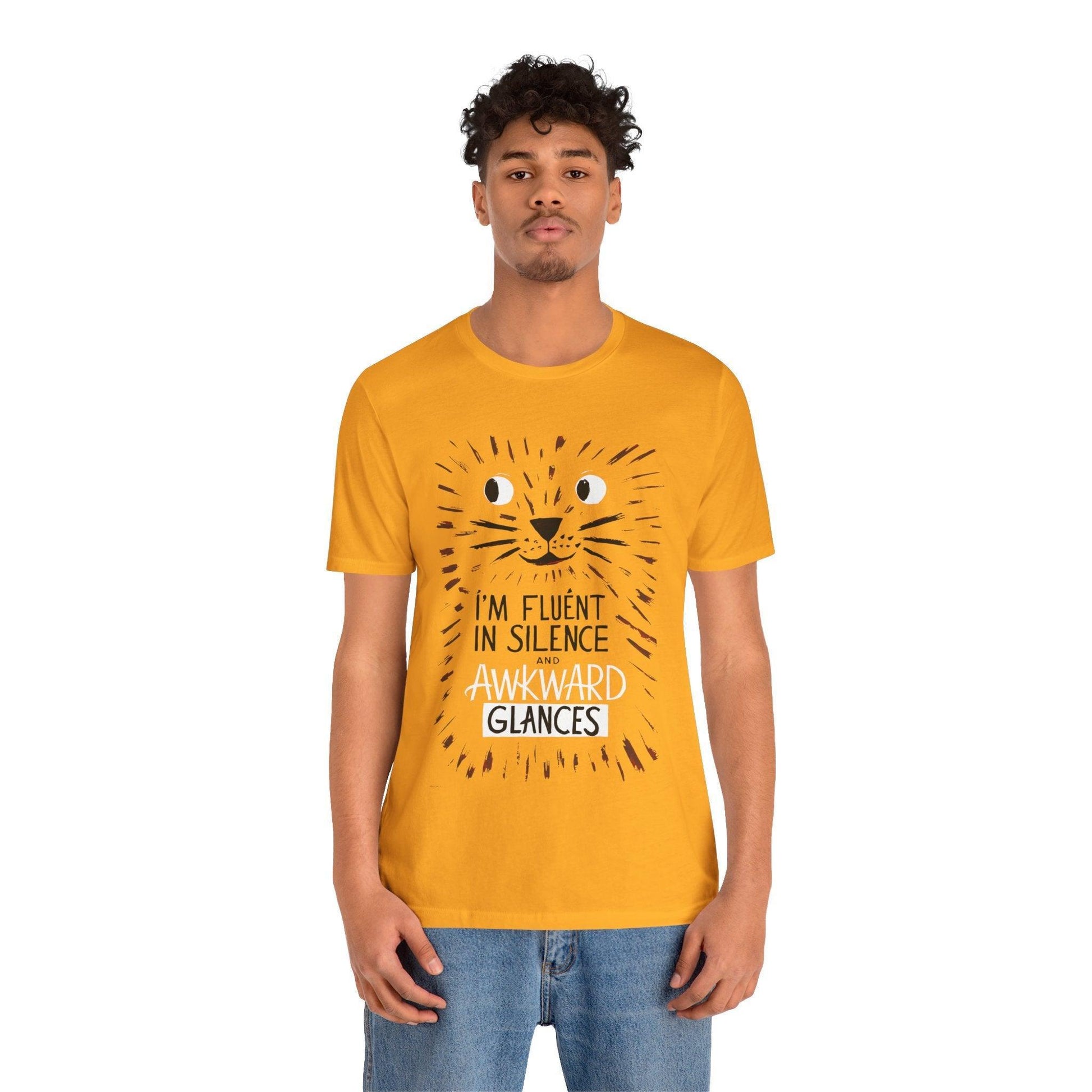 Funny Cat Shirt - Fluent in Silence t shirt - Text Tease