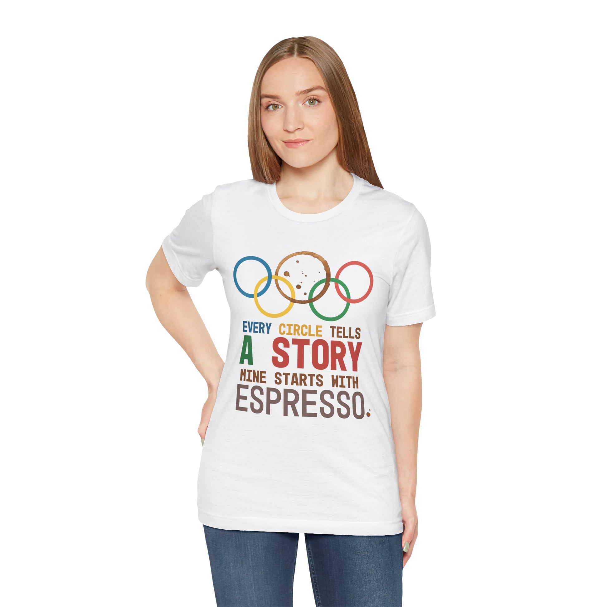 coffee t shirt with coffee ring Olympics coffee humor for introverts and coffee runner vibes