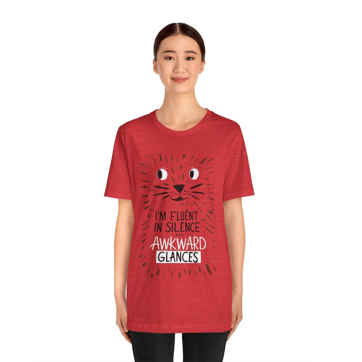 Funny Cat Shirt - Fluent in Silence t shirt - Text Tease