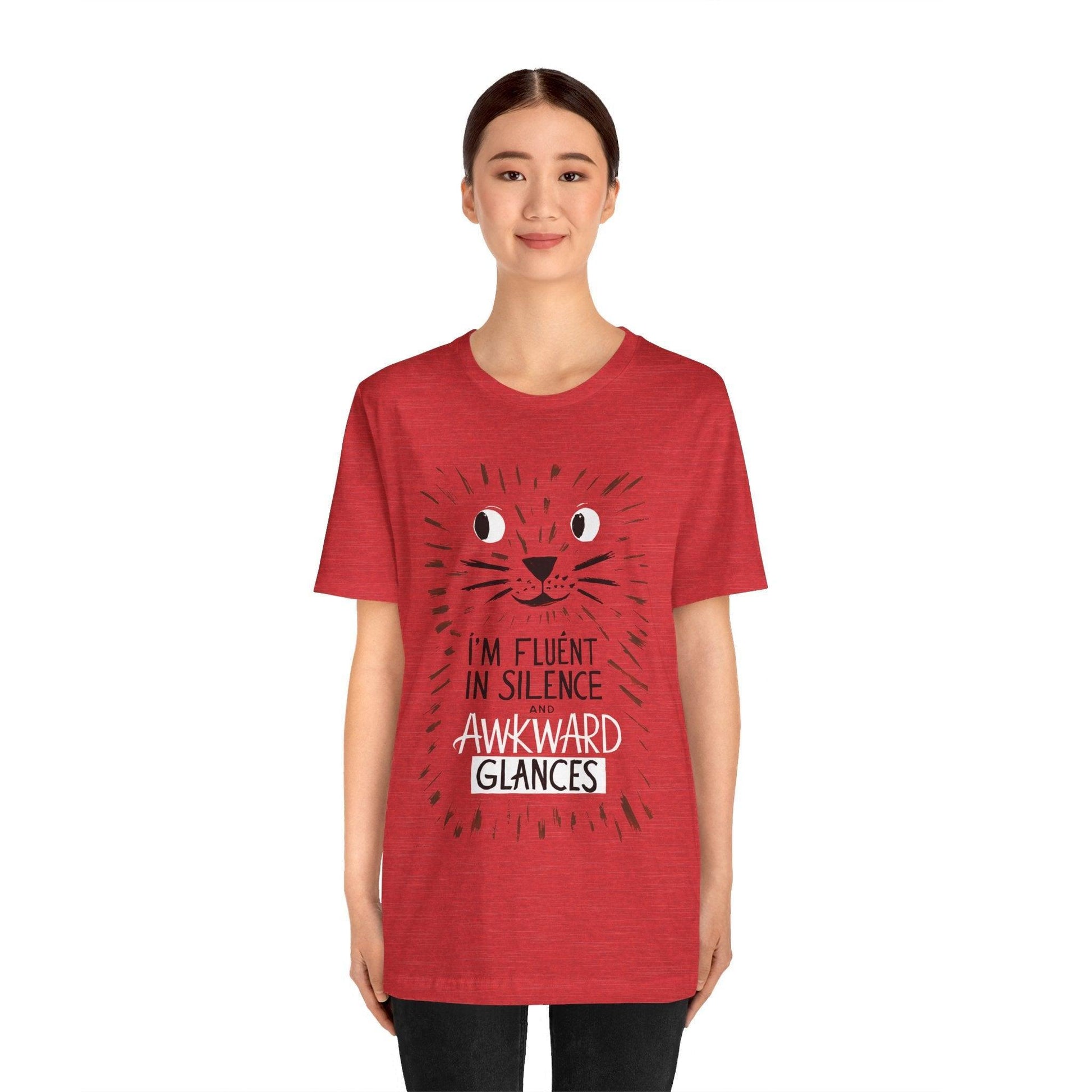 Funny Cat Shirt - Fluent in Silence t shirt - Text Tease