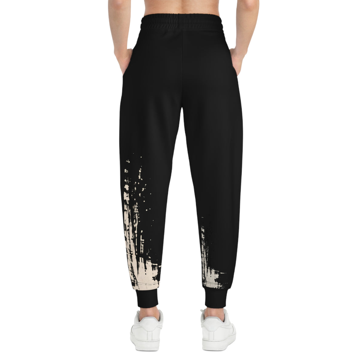FAHEEL black graphic athletic joggers, alternate view