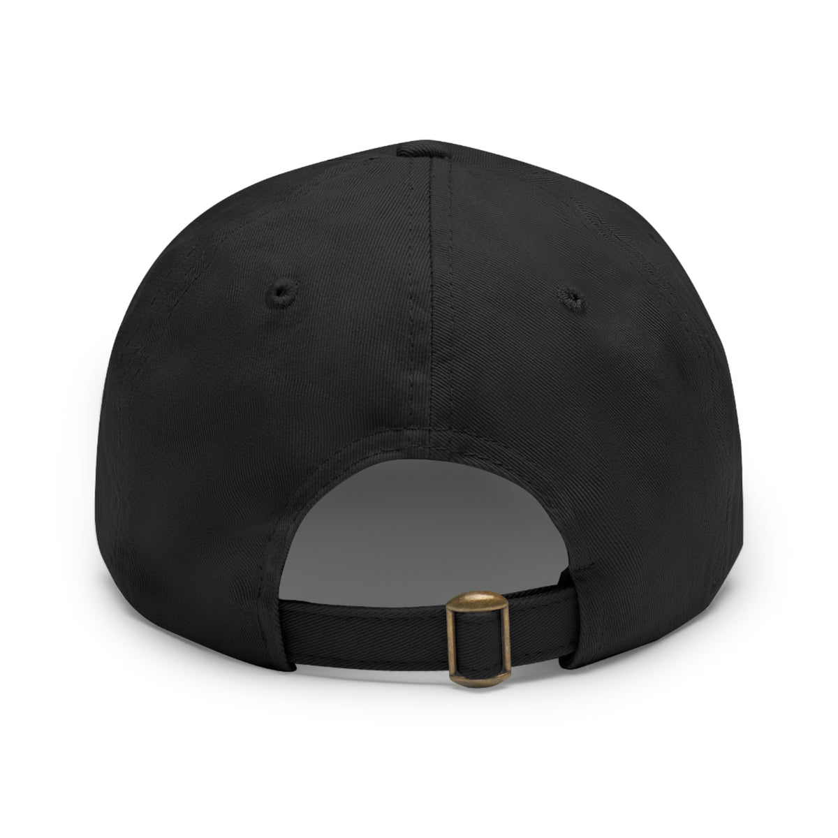 FAHEEL adjustable black dad hat with distressed front patch detail