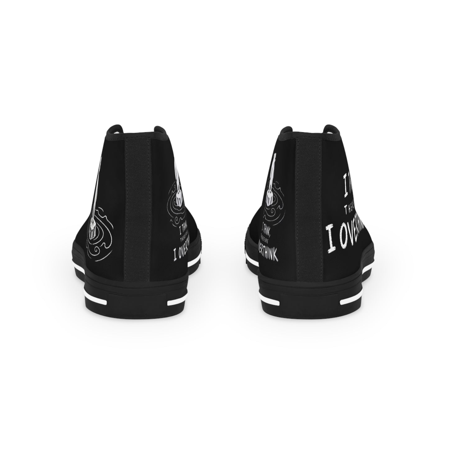 Black high-top sneaker with white polar bear and rippling water graphic on the side panel