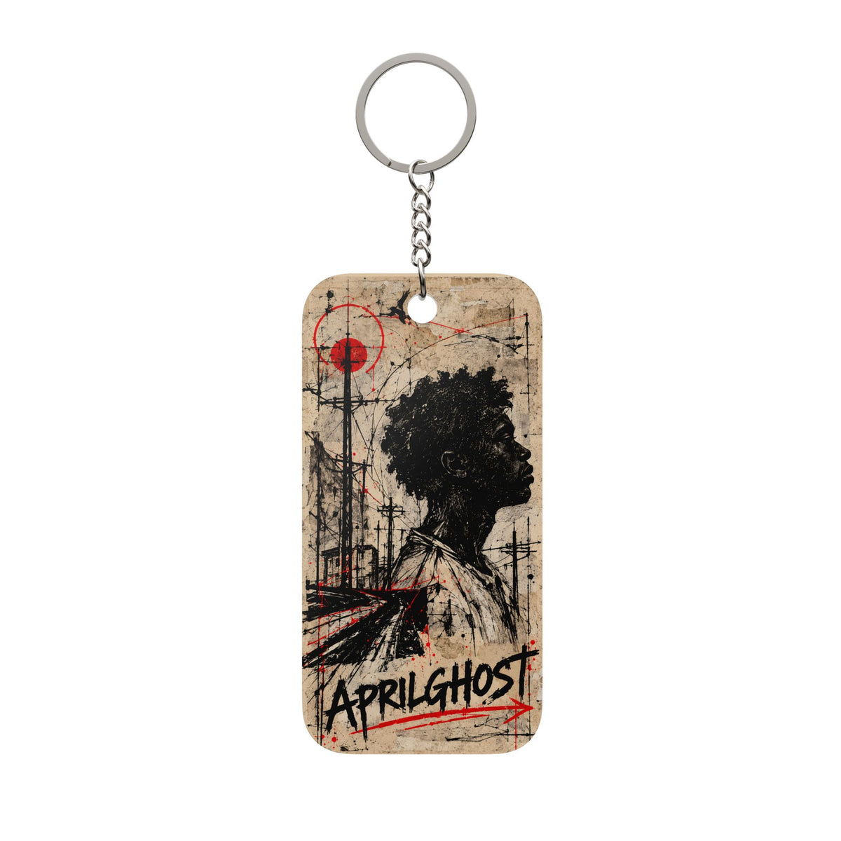 AprilGhost The Path double-sided acrylic keychain charm with updated portrait and road artwork