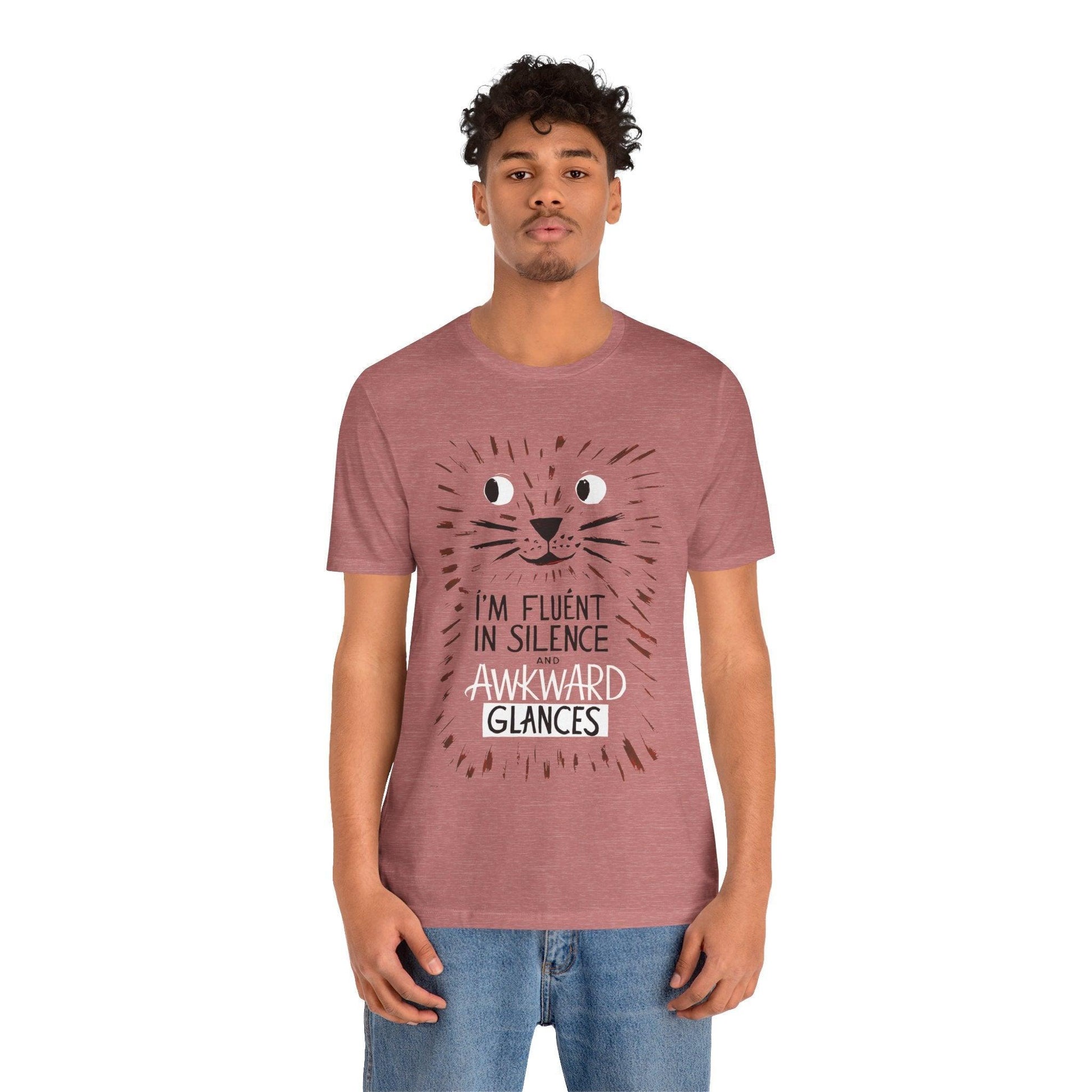 Funny Cat Shirt - Fluent in Silence t shirt - Text Tease