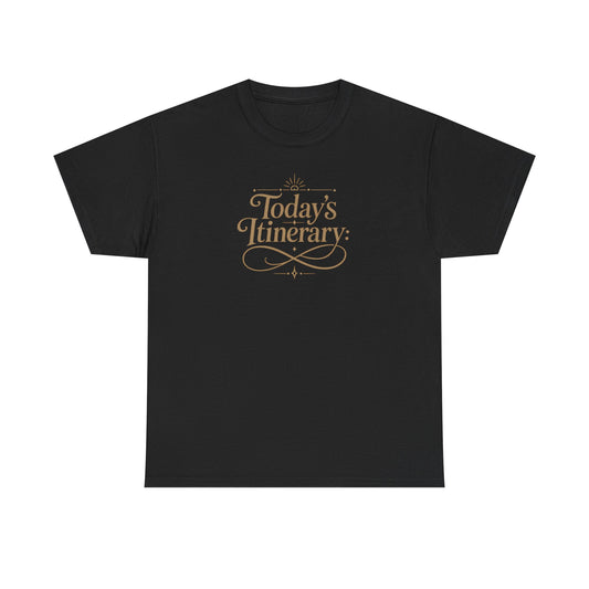 A Grand Day of Doing Nothing Vintage Tee in black with warm gold front and back typography