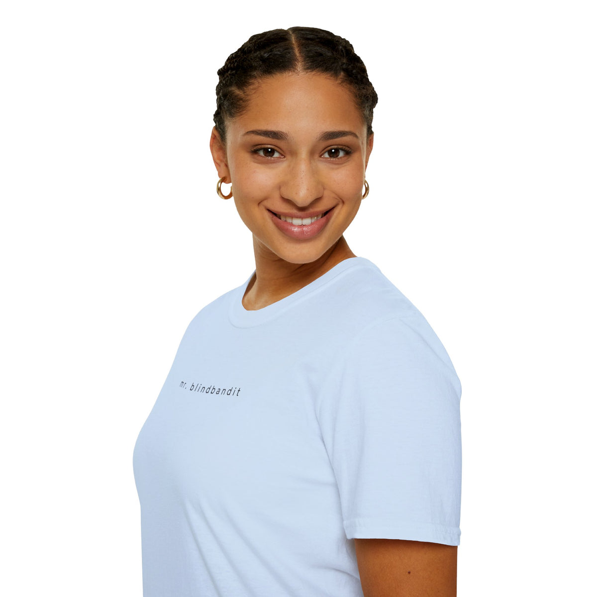 Mr. Blindbandit light blue Softstyle graphic T-shirt, Gildan 64000 — product gallery image 11