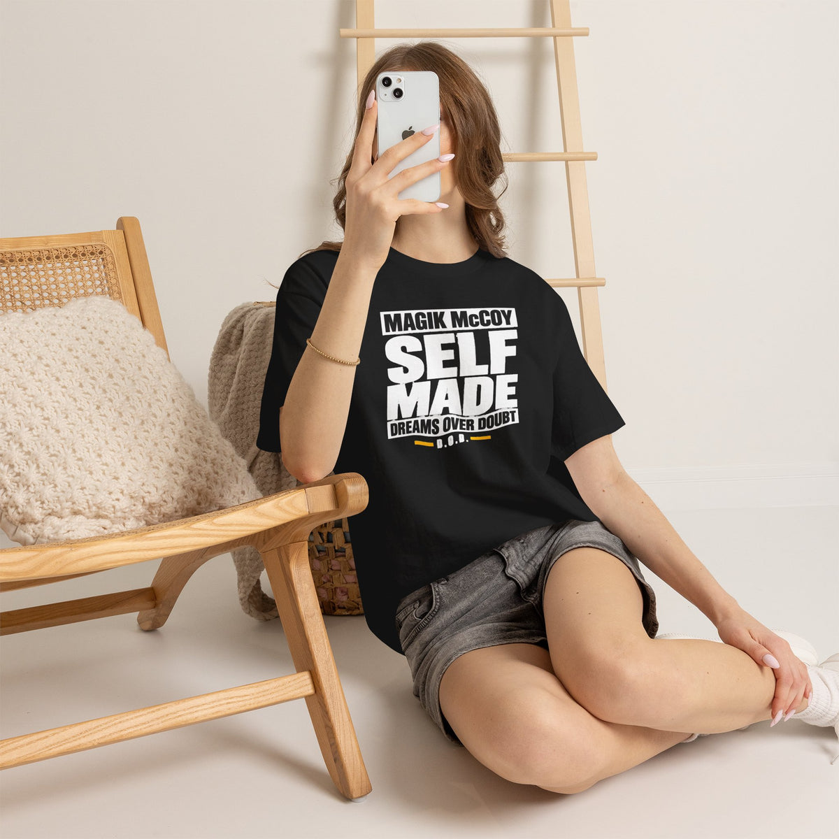 Magik McCoy black Self Made heavy cotton graphic T-shirt, product photo 5