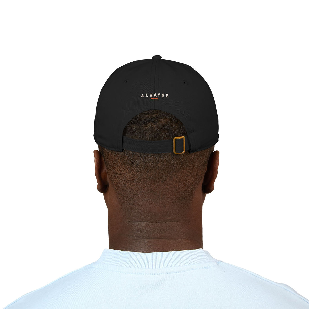 Alwayne Ascent Index black organic cotton baseball cap with embroidered A/M ascent mark