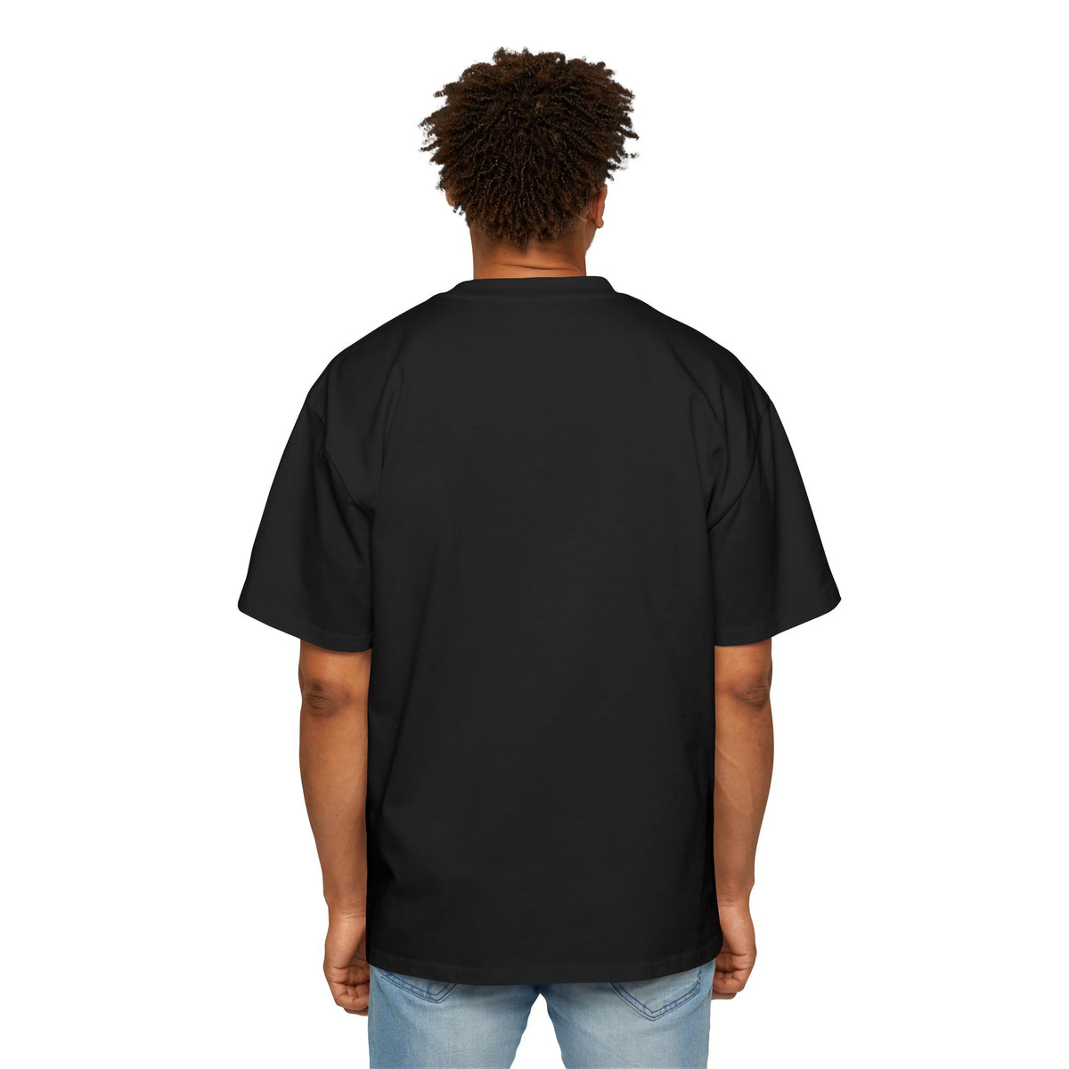 No Country for Small Talk men's heavyweight boxy-fit black graphic T-shirt product view
