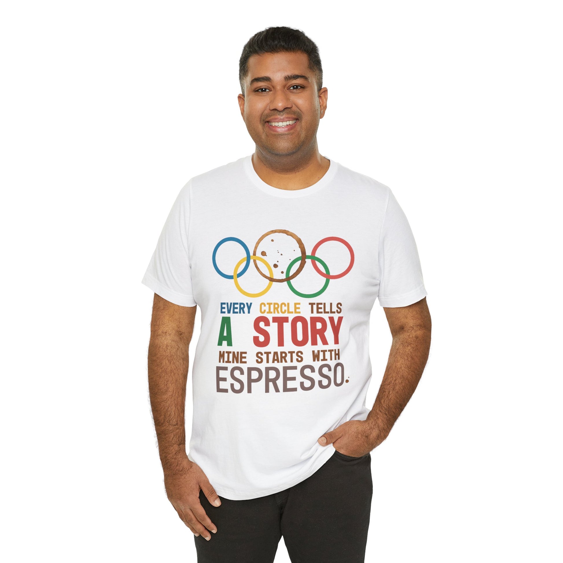 coffee t shirt with coffee ring Olympics coffee humor for introverts and coffee runner vibes