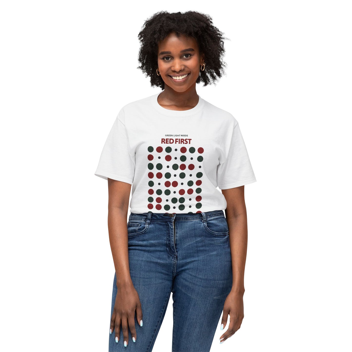 red light green light t shirt with smart pause reminder for introverts feeling stuck by text tease shirts