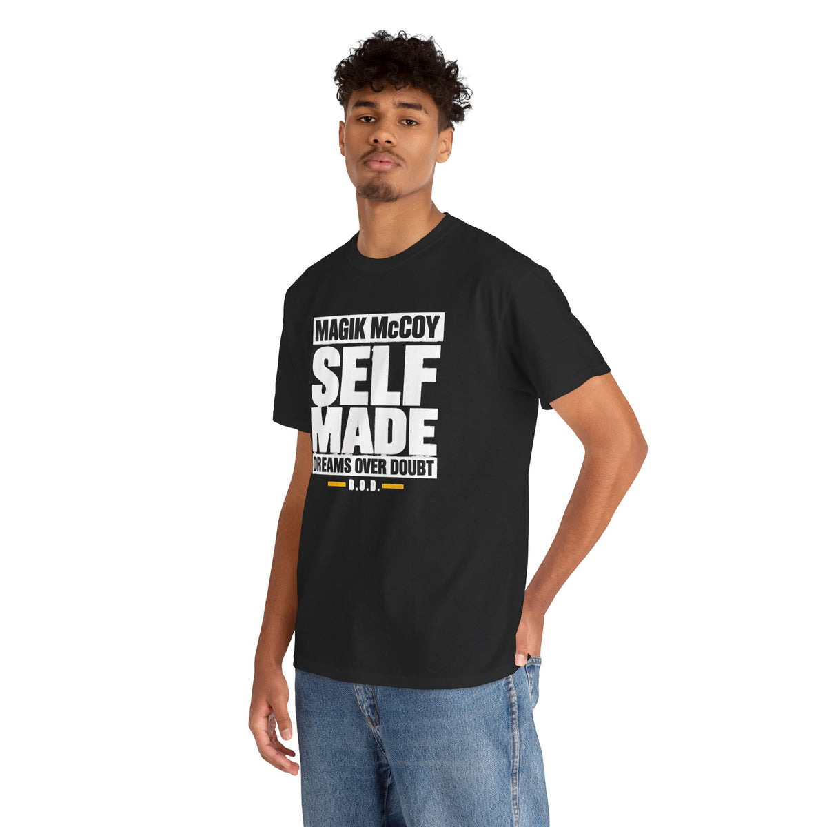 Magik McCoy black Self Made heavy cotton graphic T-shirt, product photo 14