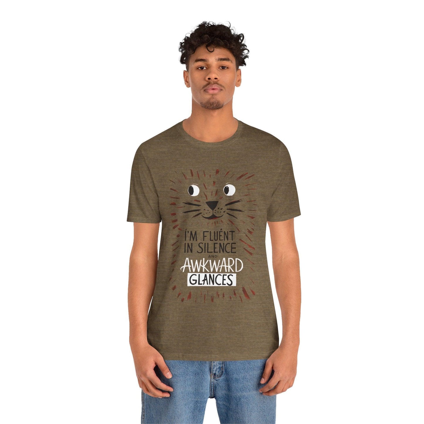 Funny Cat Shirt - Fluent in Silence t shirt - Text Tease