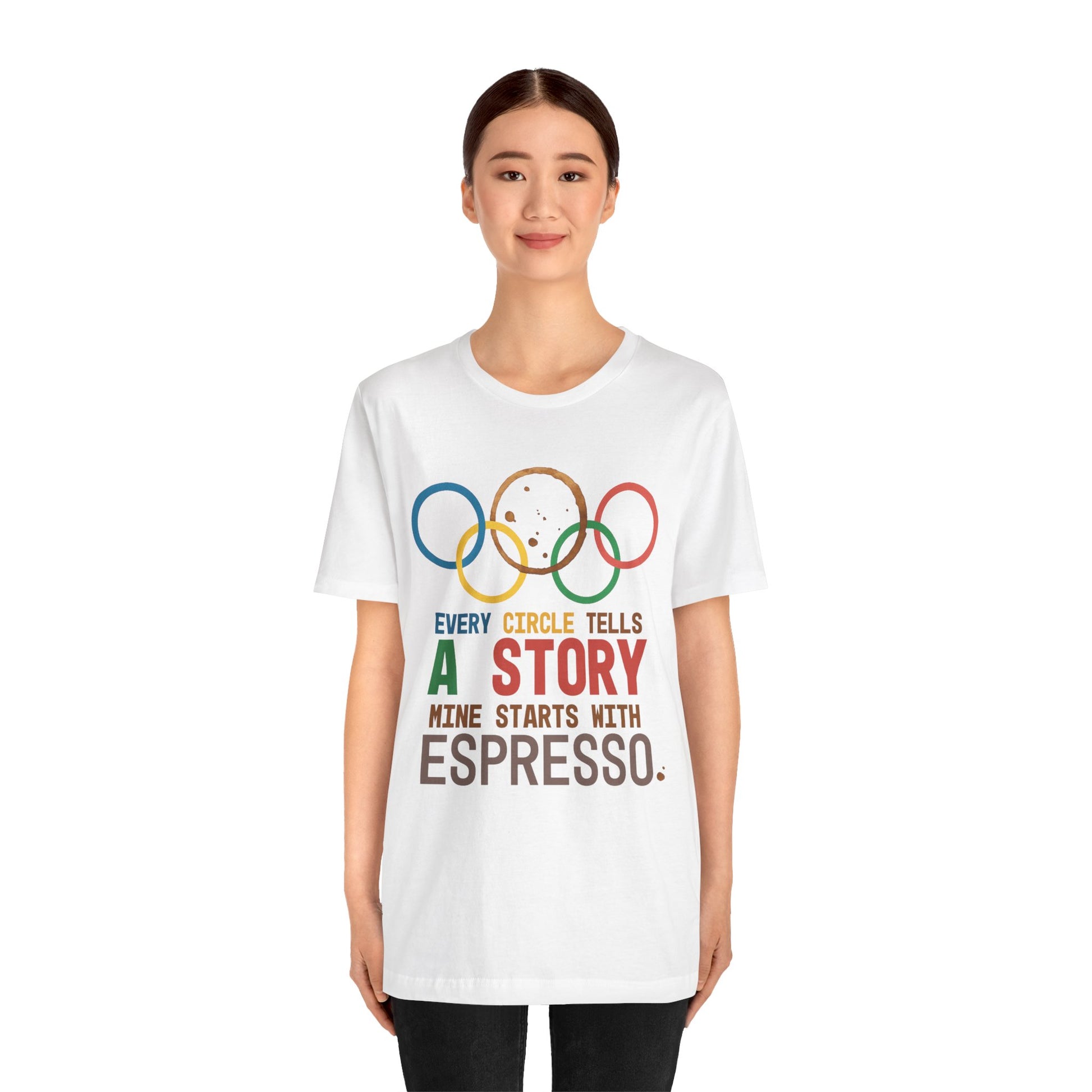coffee t shirt with coffee ring Olympics coffee humor for introverts and coffee runner vibes