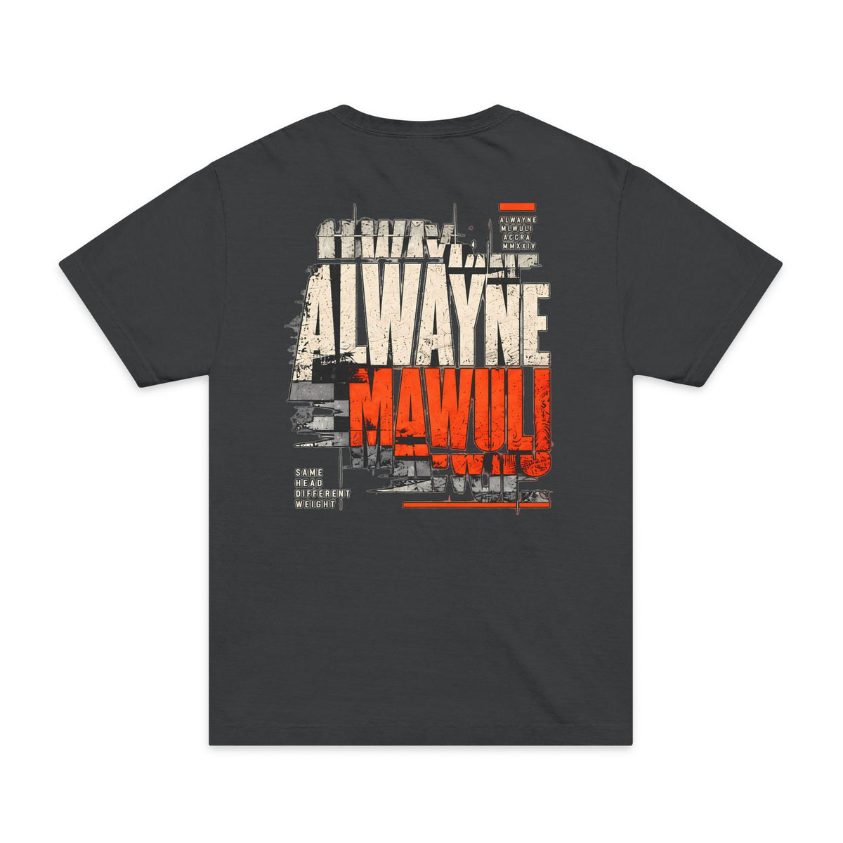 Alwayne Dual Name Pressure oversized washed black tee with ALWAYNE / MAWULI graphic