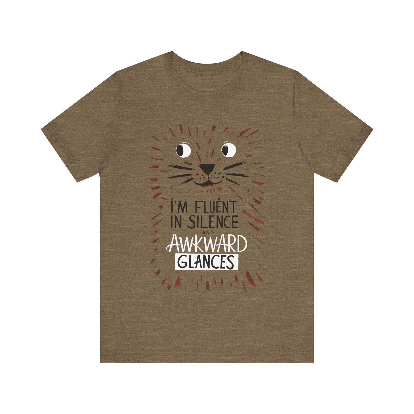 Funny Cat Shirt - Fluent in Silence t shirt - Text Tease