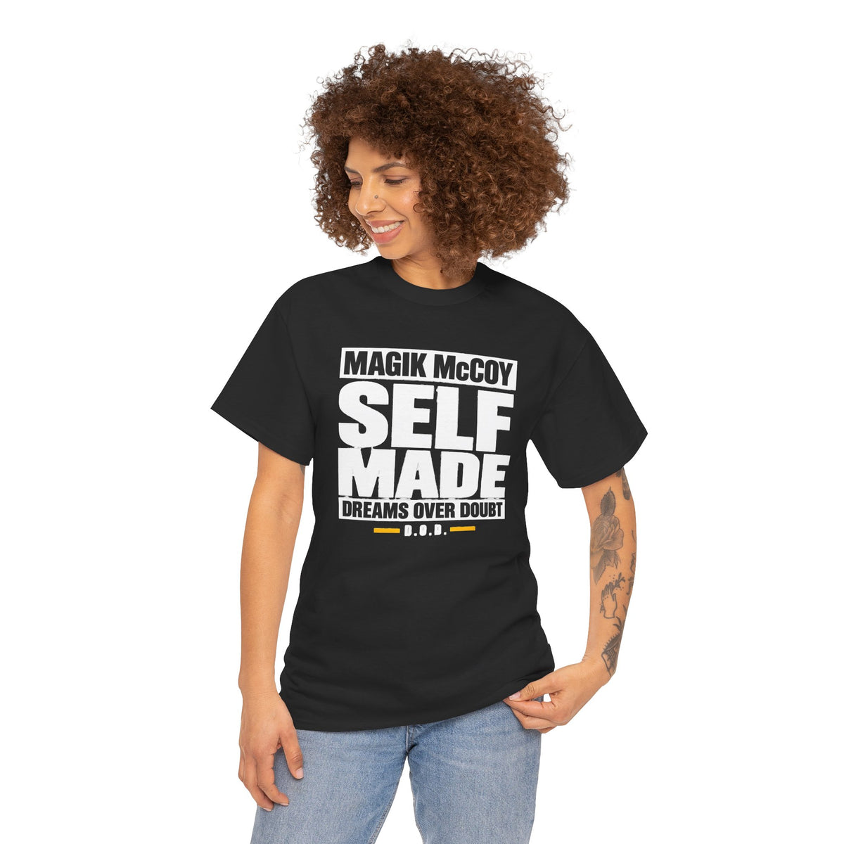 Magik McCoy black Self Made heavy cotton graphic T-shirt, product photo 9