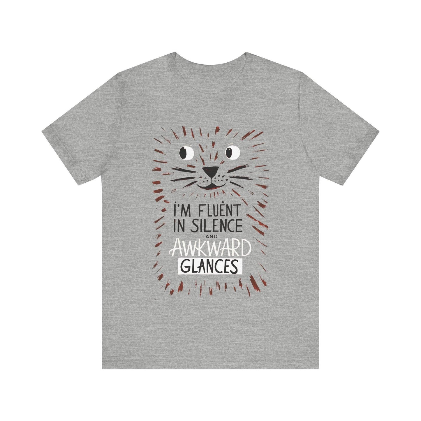 Funny Cat Shirt - Fluent in Silence t shirt - Text Tease