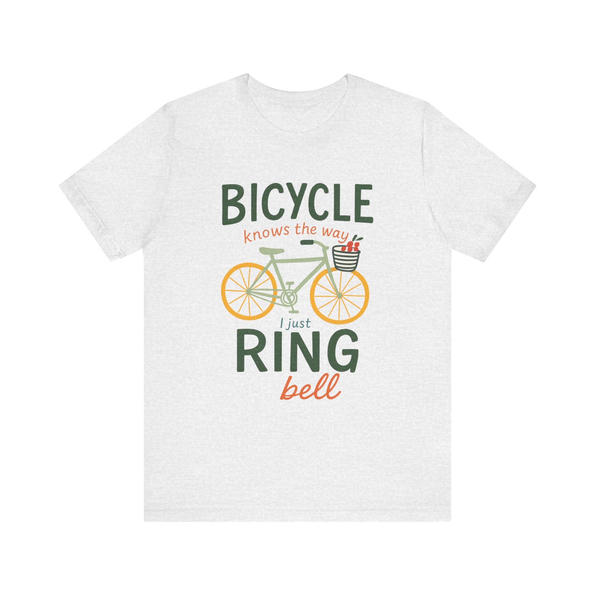 White bicycle graphic tee shown from the front
