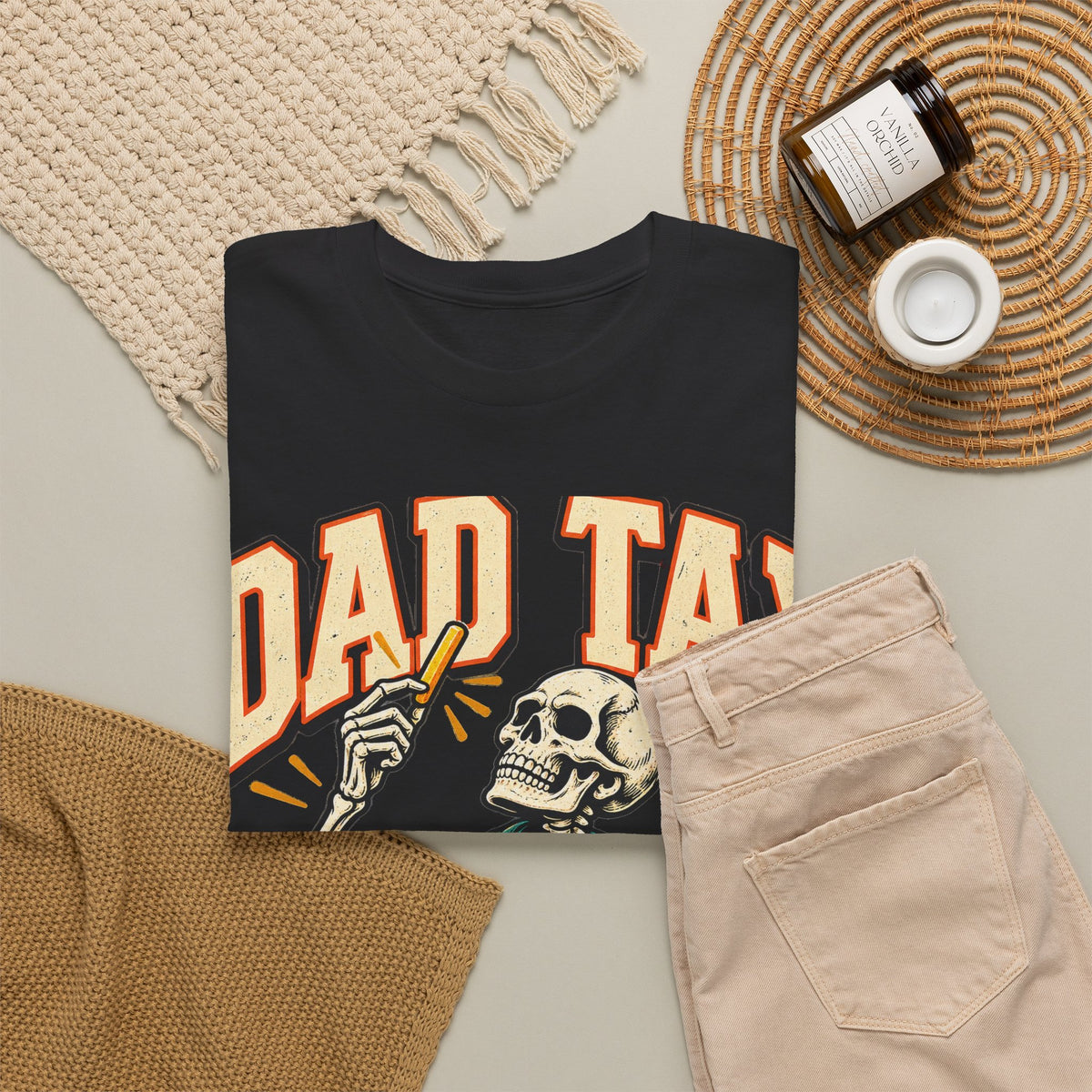 Funny Dad Tax T-shirt featuring fries and a skeleton dad