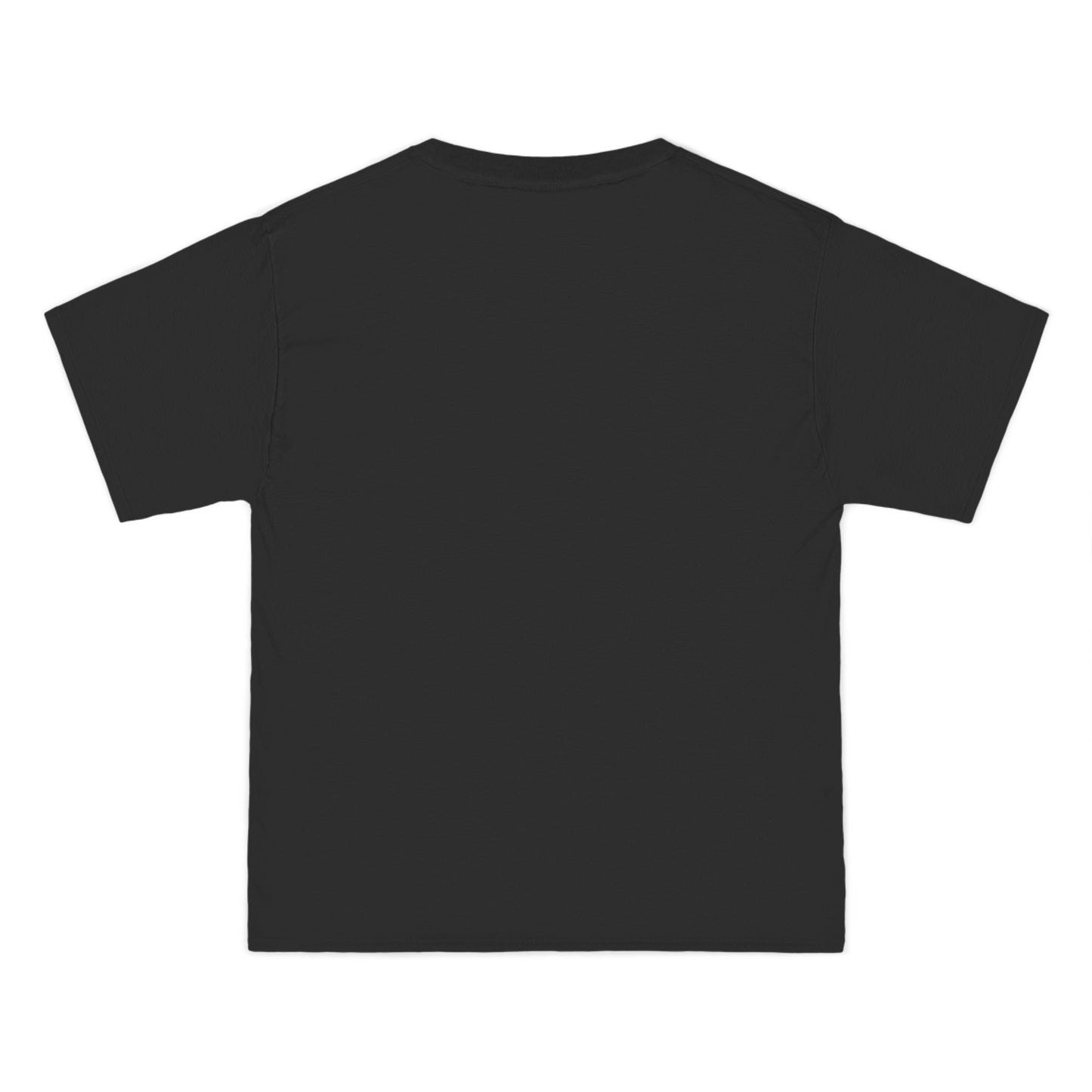 Back view of plain black Comfort Zone graphic tee