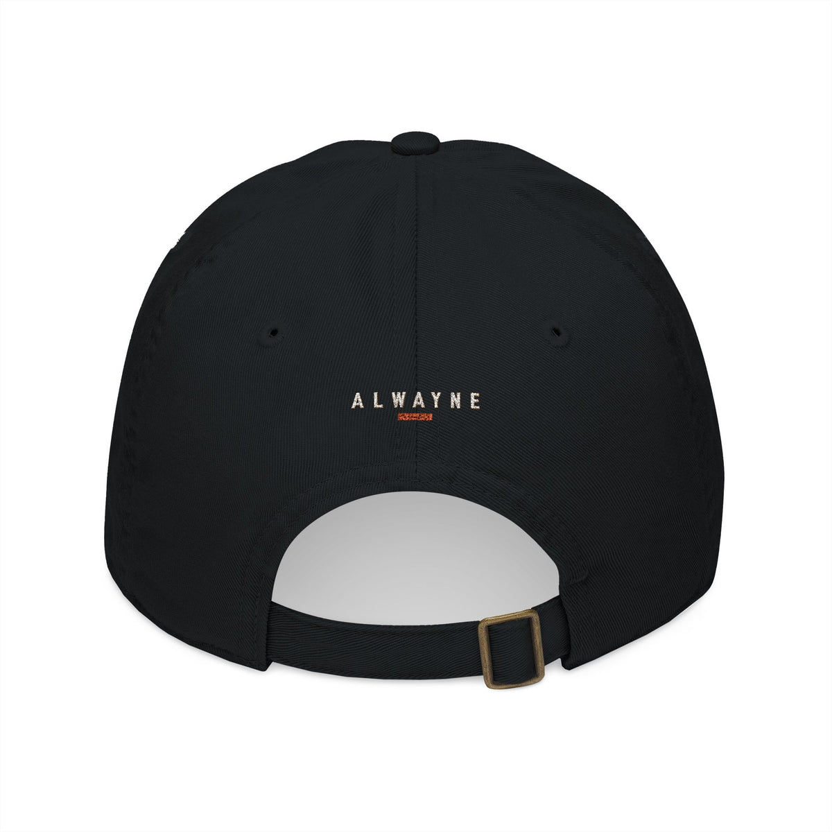 Alwayne Ascent Index black organic cotton baseball cap with embroidered A/M ascent mark