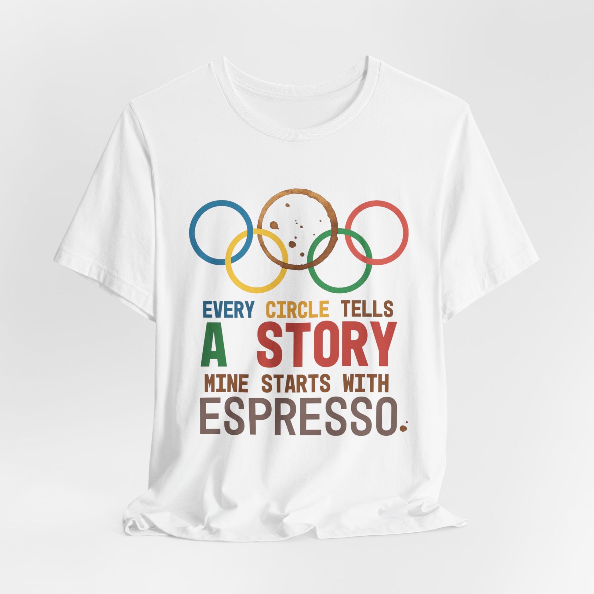 coffee t shirt with coffee ring Olympics coffee humor for introverts and coffee runner vibes