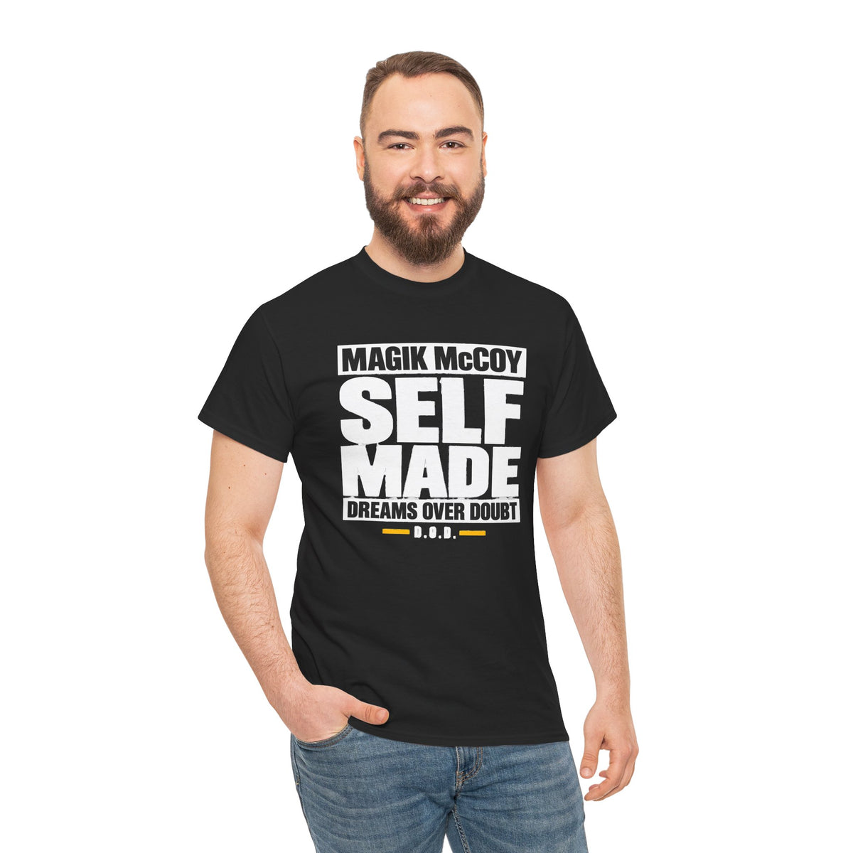 Magik McCoy black Self Made heavy cotton graphic T-shirt, product photo 13