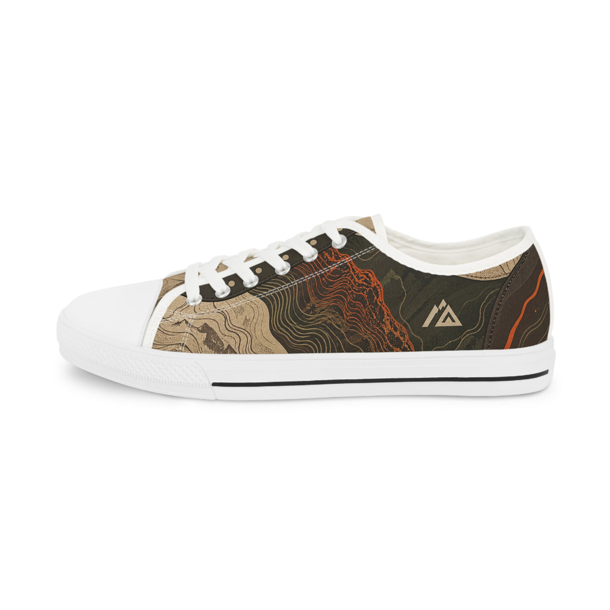 FIELD NOTES 26 men's terrain-print sneakers shown from an alternate side angle.