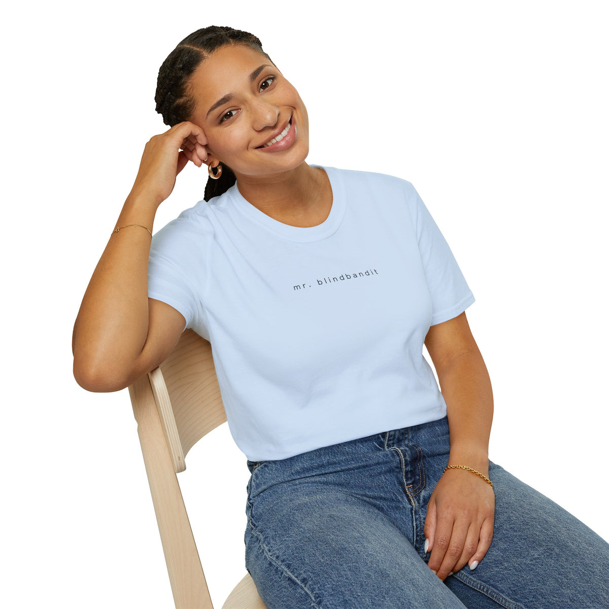 Mr. Blindbandit light blue Softstyle graphic T-shirt, Gildan 64000 — product gallery image 12
