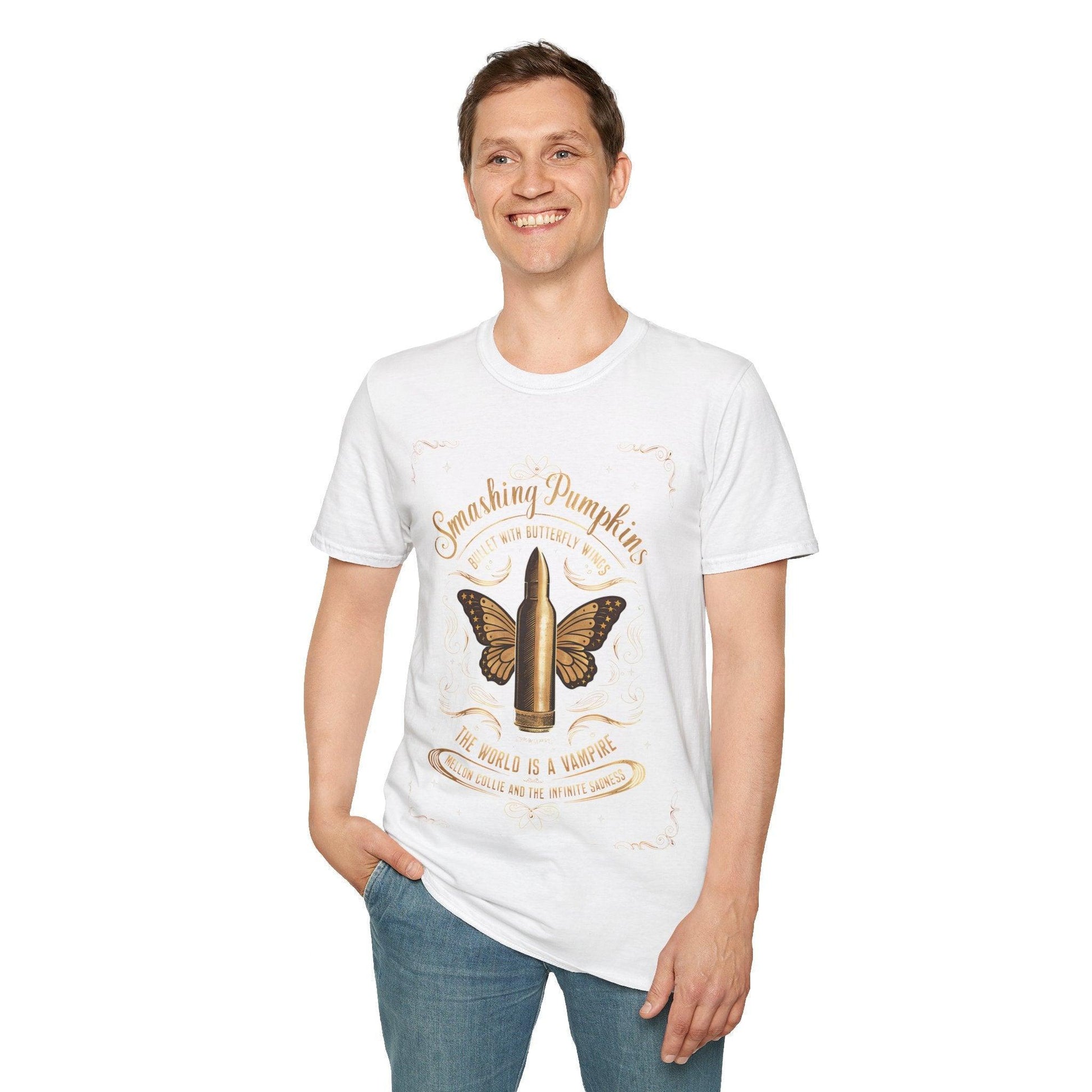 Smashing Pumpkins Bullet with Butterfly Wings Tee - Text Tease