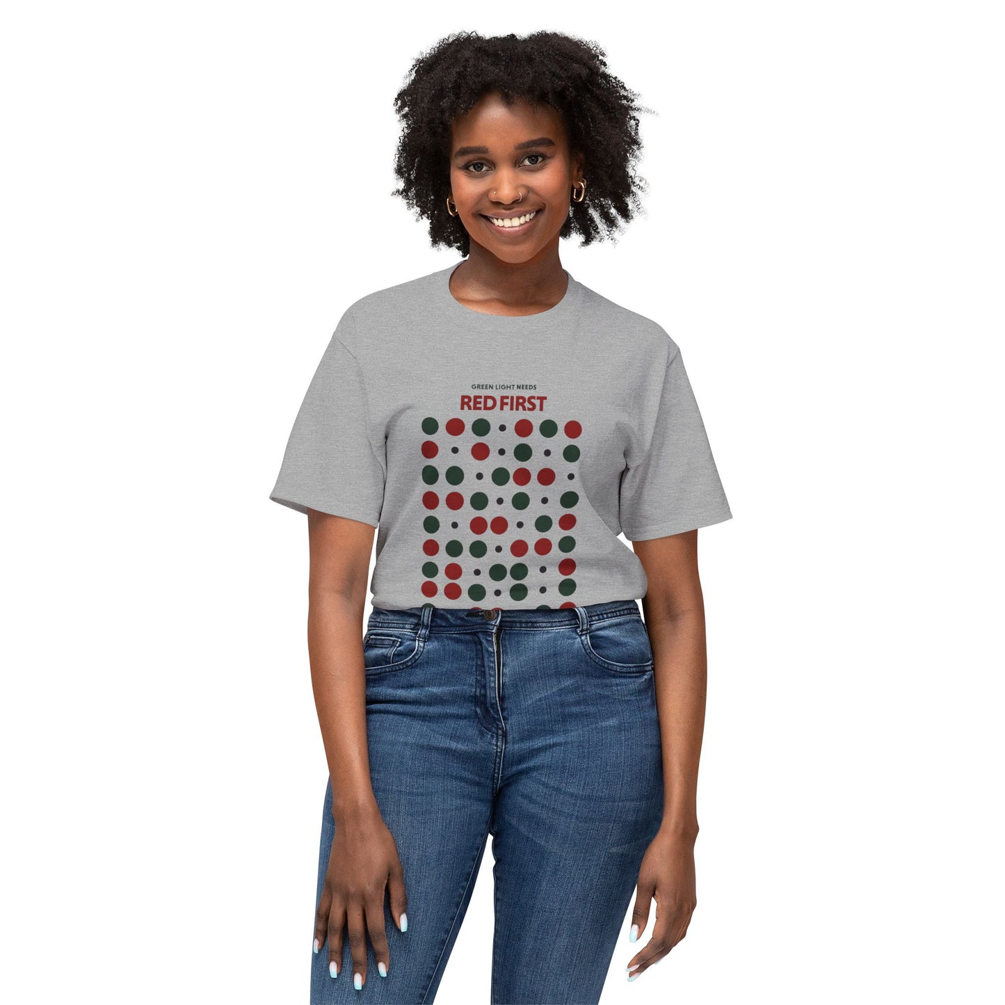 red light green light t shirt with smart pause reminder for introverts feeling stuck by text tease shirts