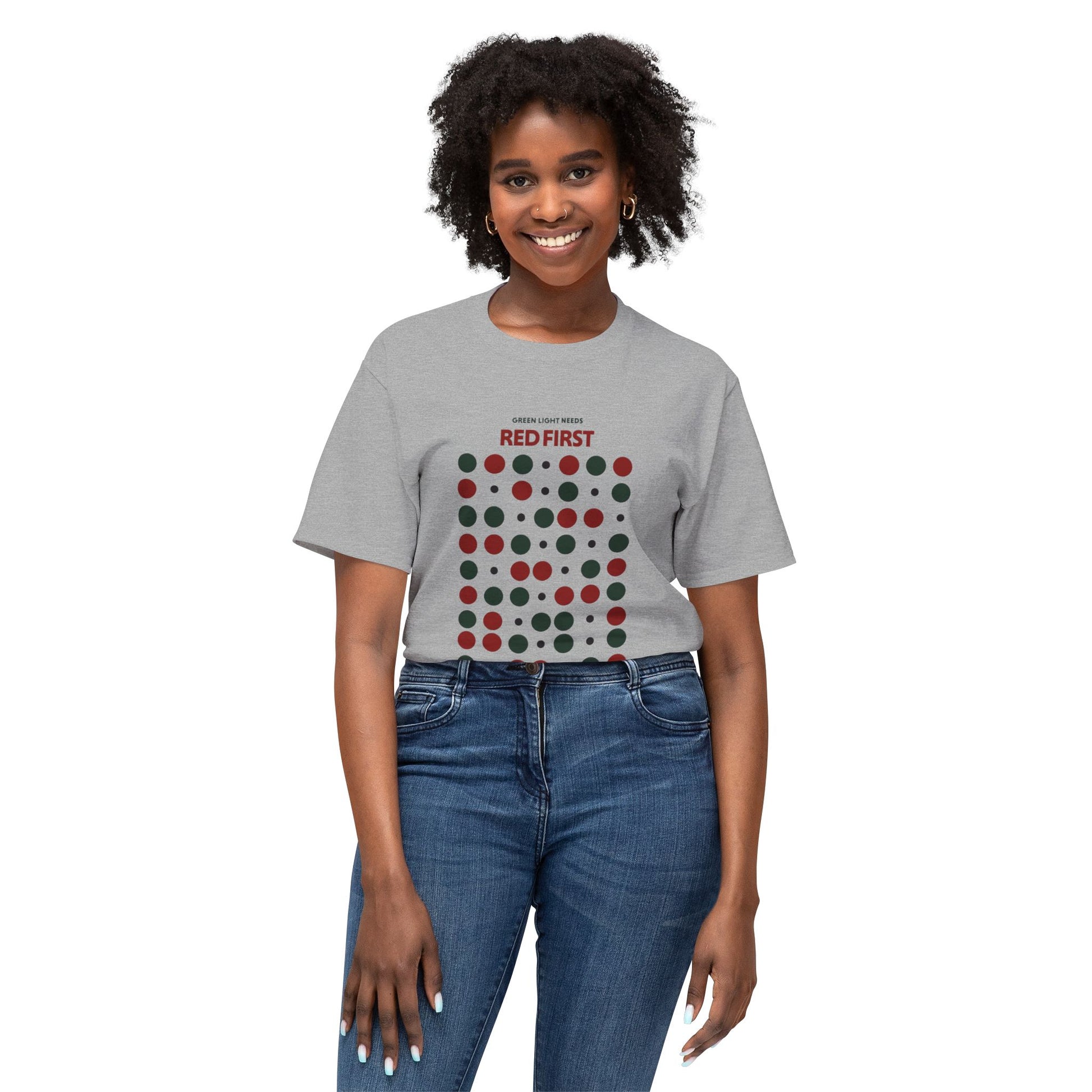 red light green light t shirt with smart pause reminder for introverts feeling stuck by text tease shirts