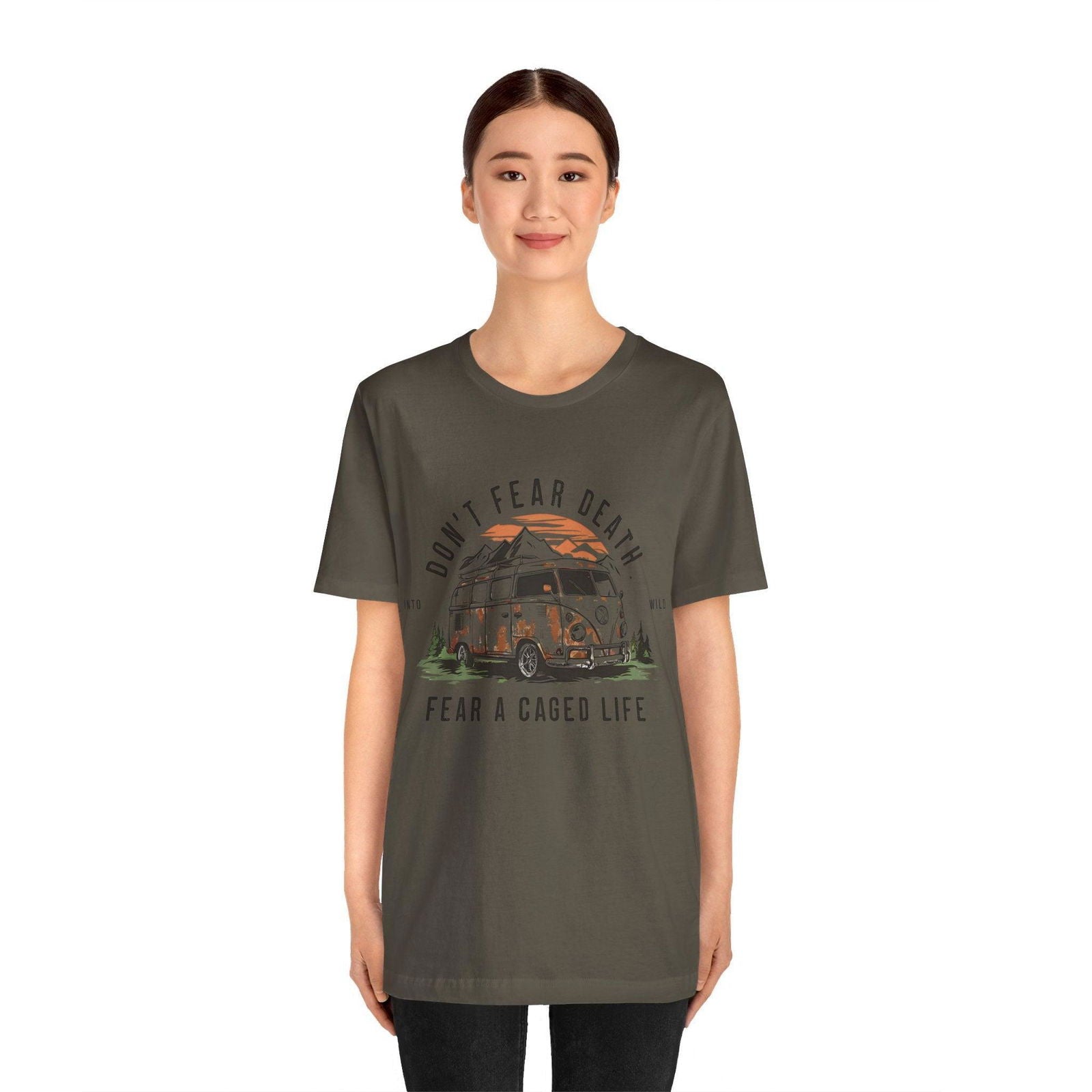 Adventure Time Shirt - "Don’t Fear Death" Outdoor Hiking Tee - Text Tease