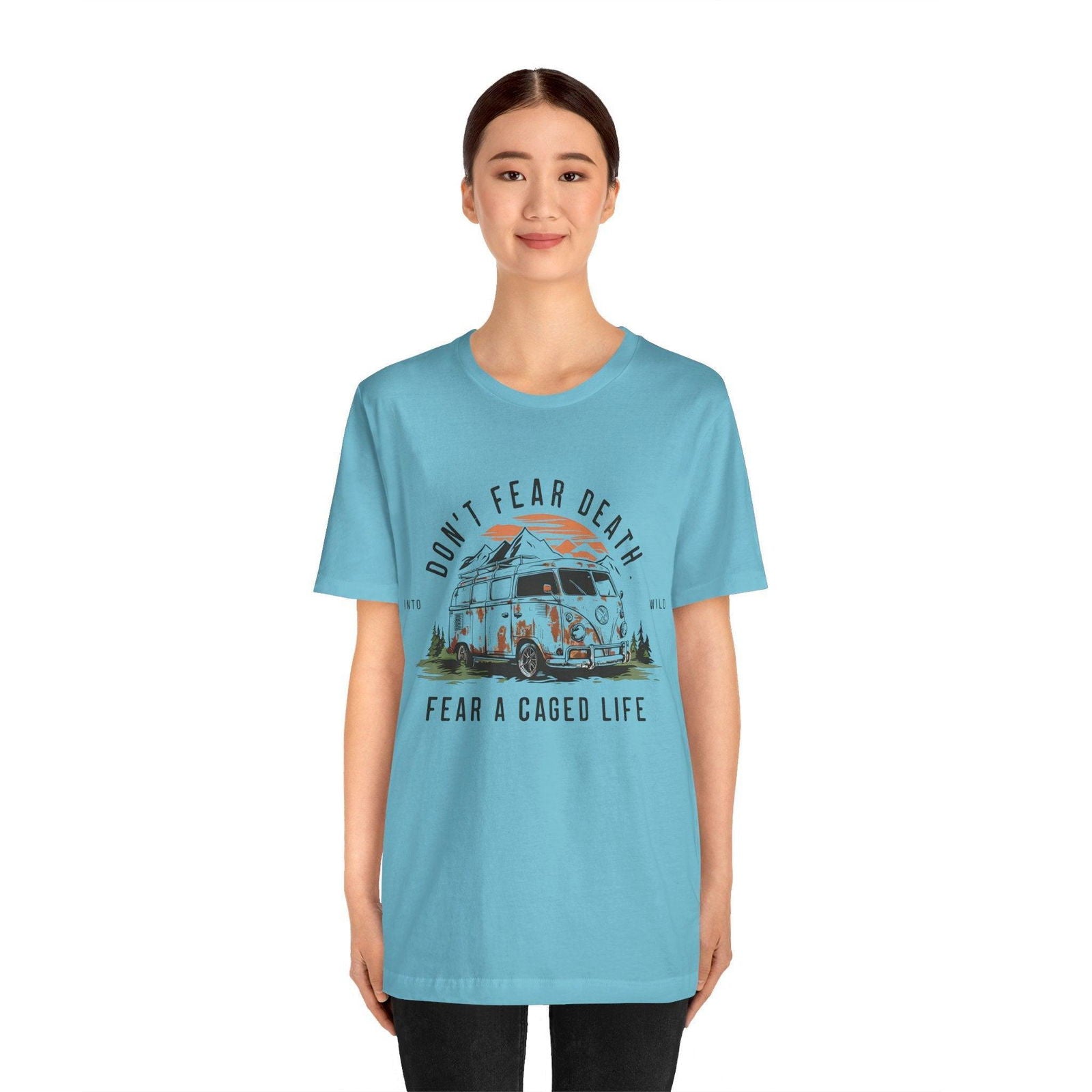 Adventure Time Shirt - "Don’t Fear Death" Outdoor Hiking Tee - Text Tease