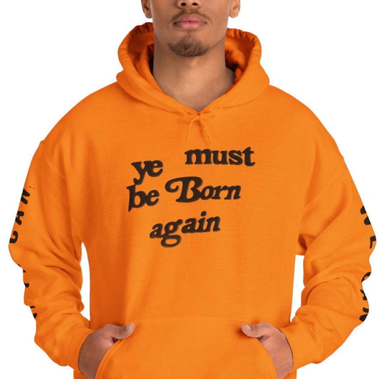 Born Again: Unisex Heavy Blend Hooded Sweatshirt - Text Tease