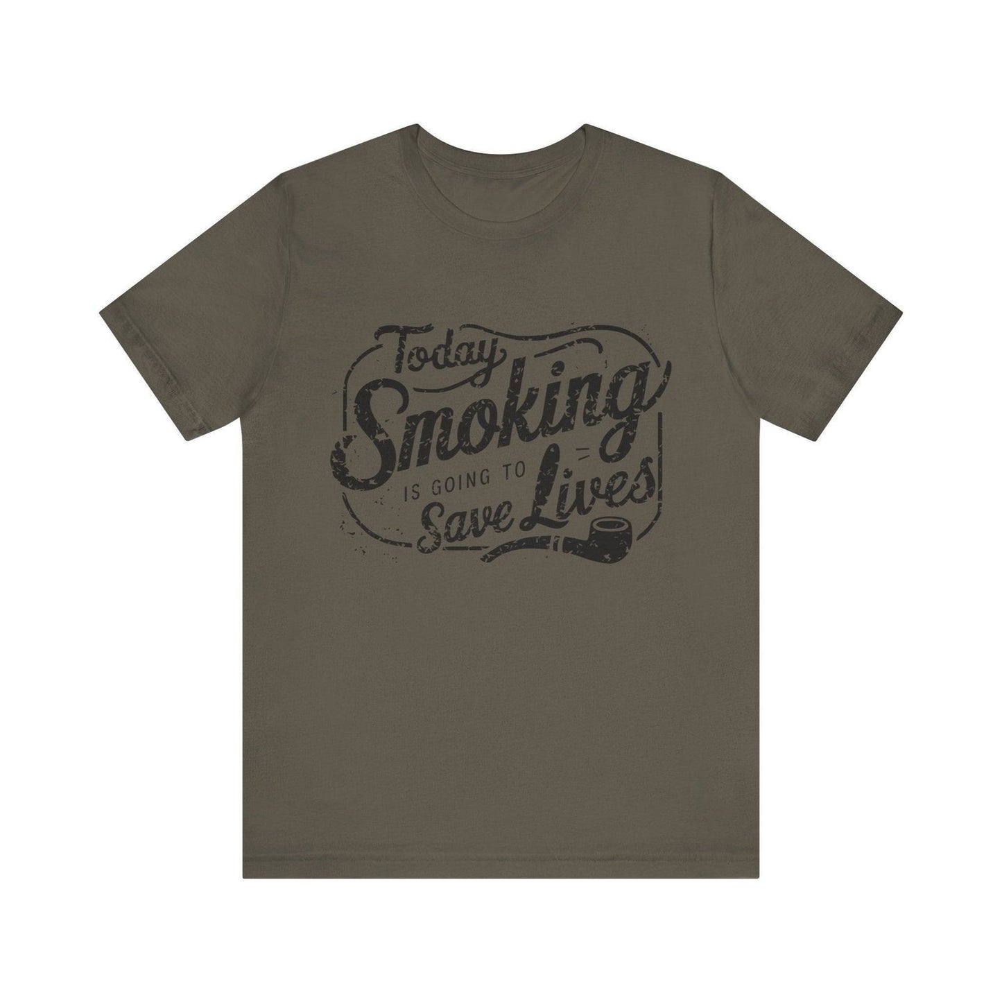 Dark Humor Shirt - "Smoking Saves Lives" Vintage Design - Text Tease