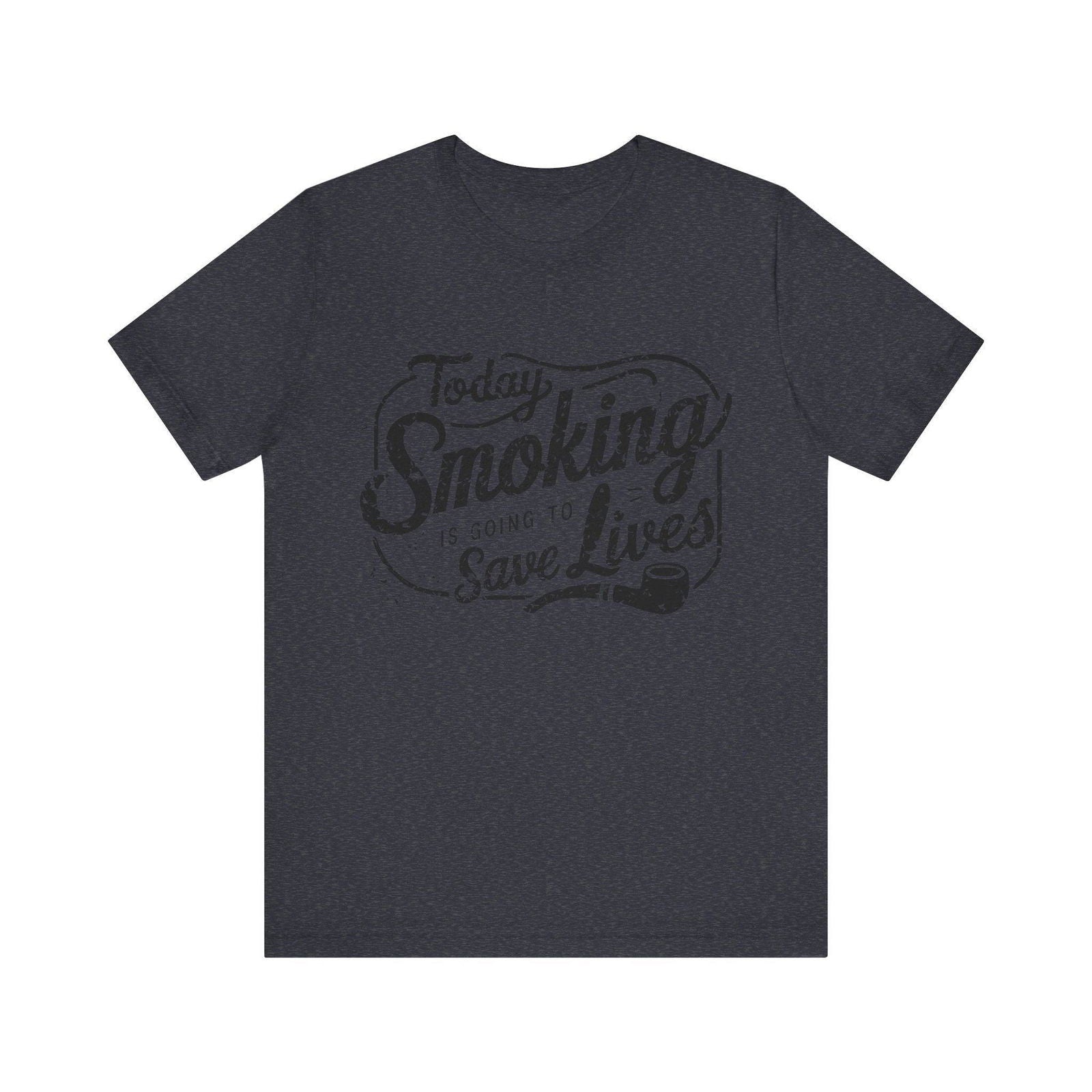 Smoking Saves Lives dark humor retro graphic T-shirt product view