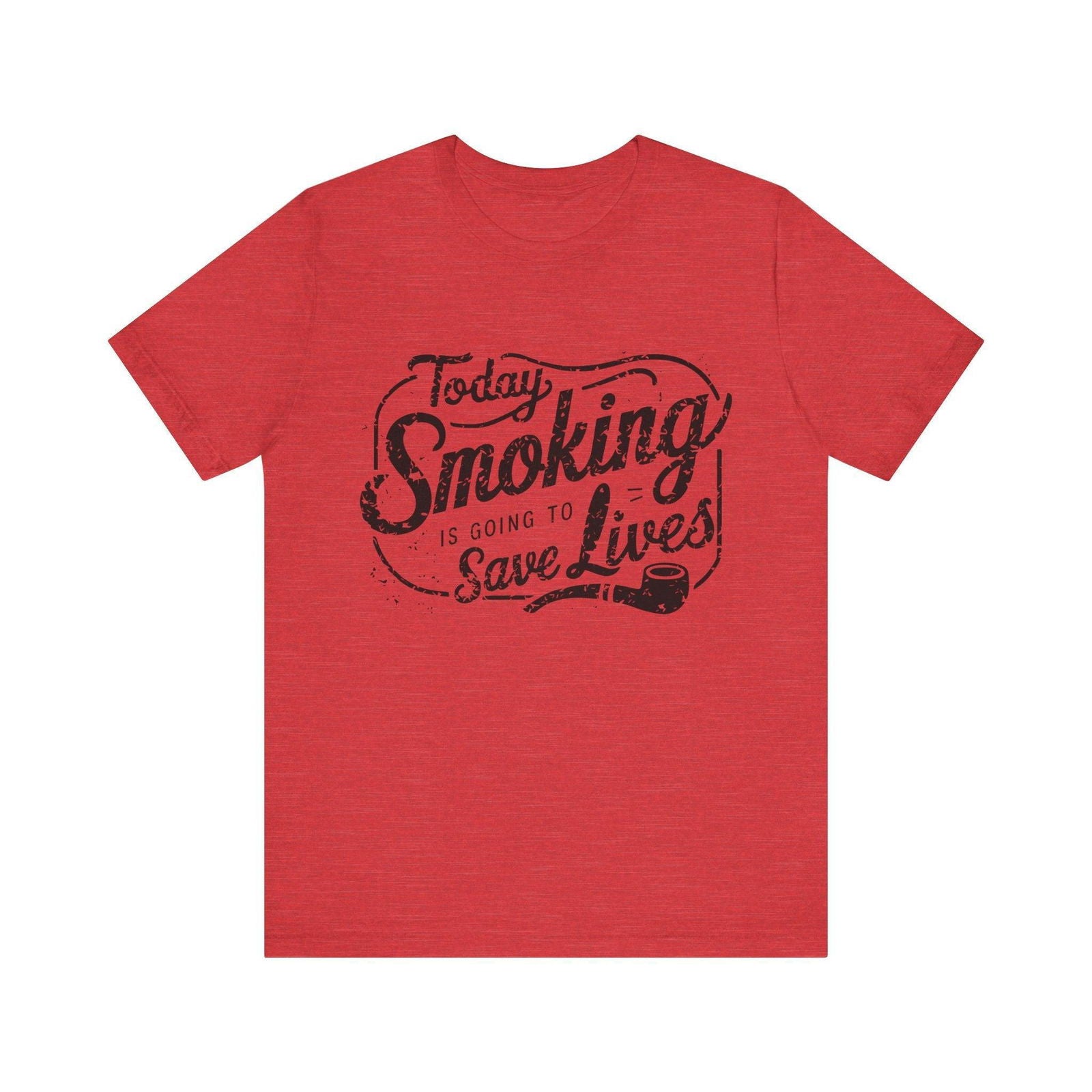Smoking Saves Lives dark humor retro graphic T-shirt product view