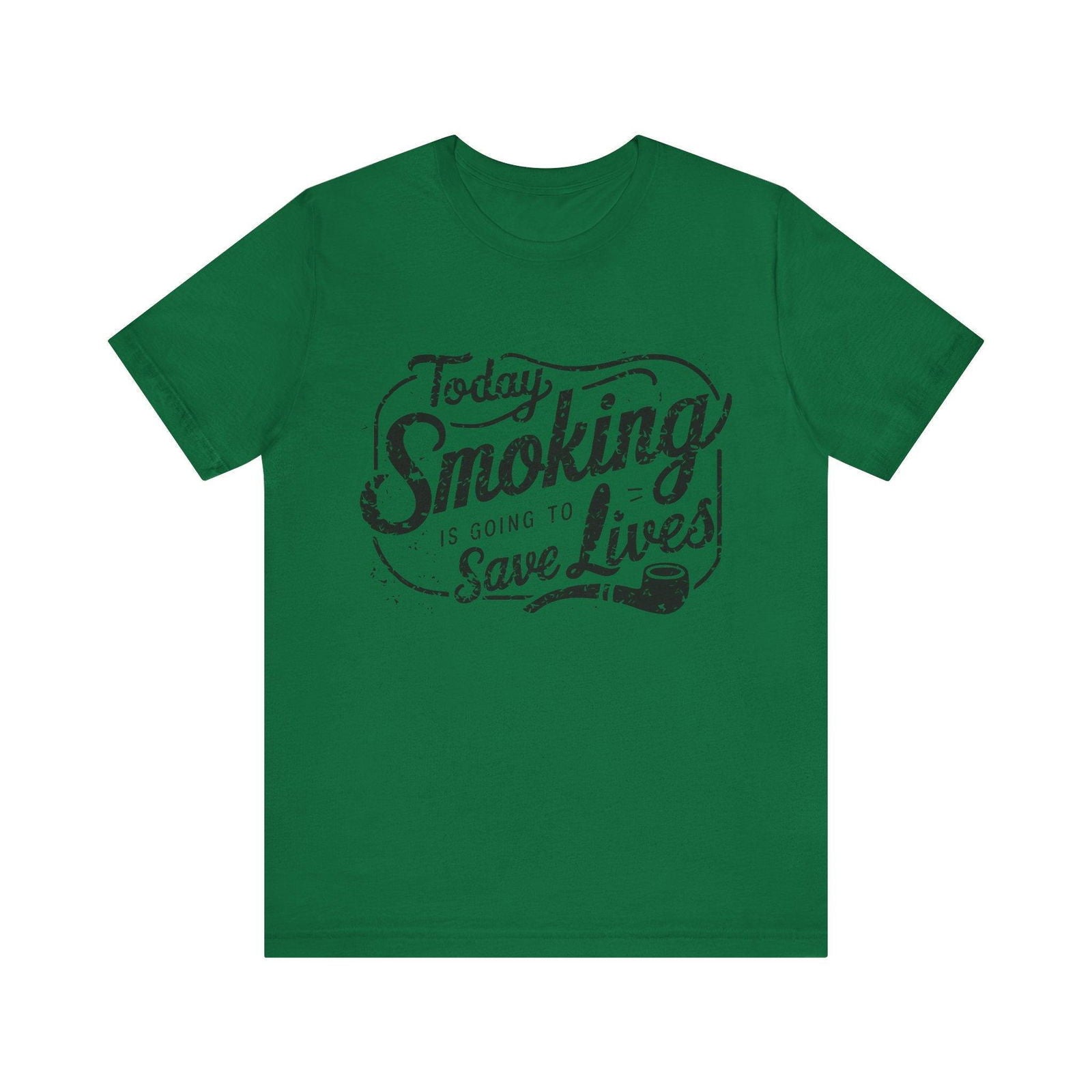 Smoking Saves Lives dark humor retro graphic T-shirt product view