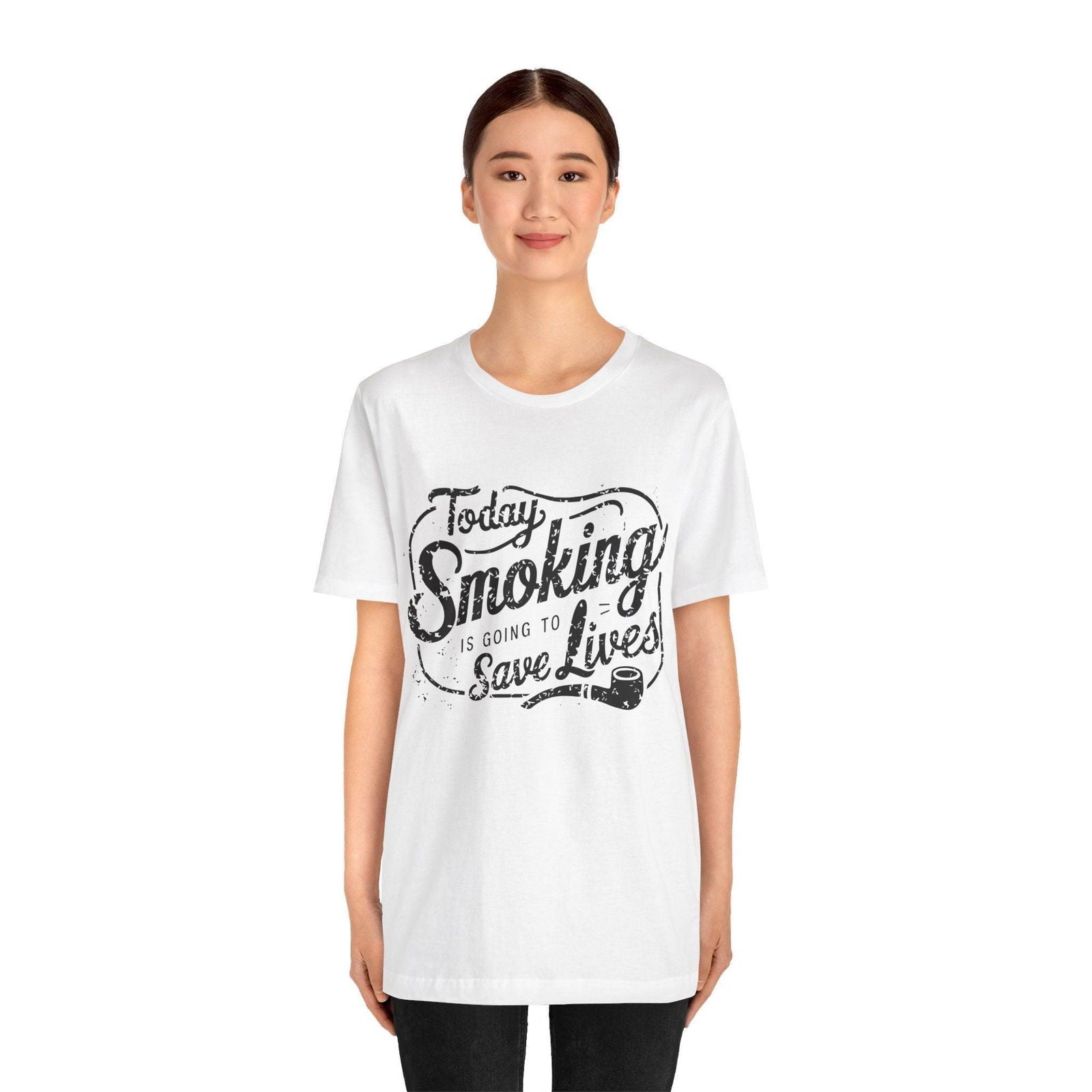 Dark Humor Shirt - "Smoking Saves Lives" Vintage Design - Text Tease