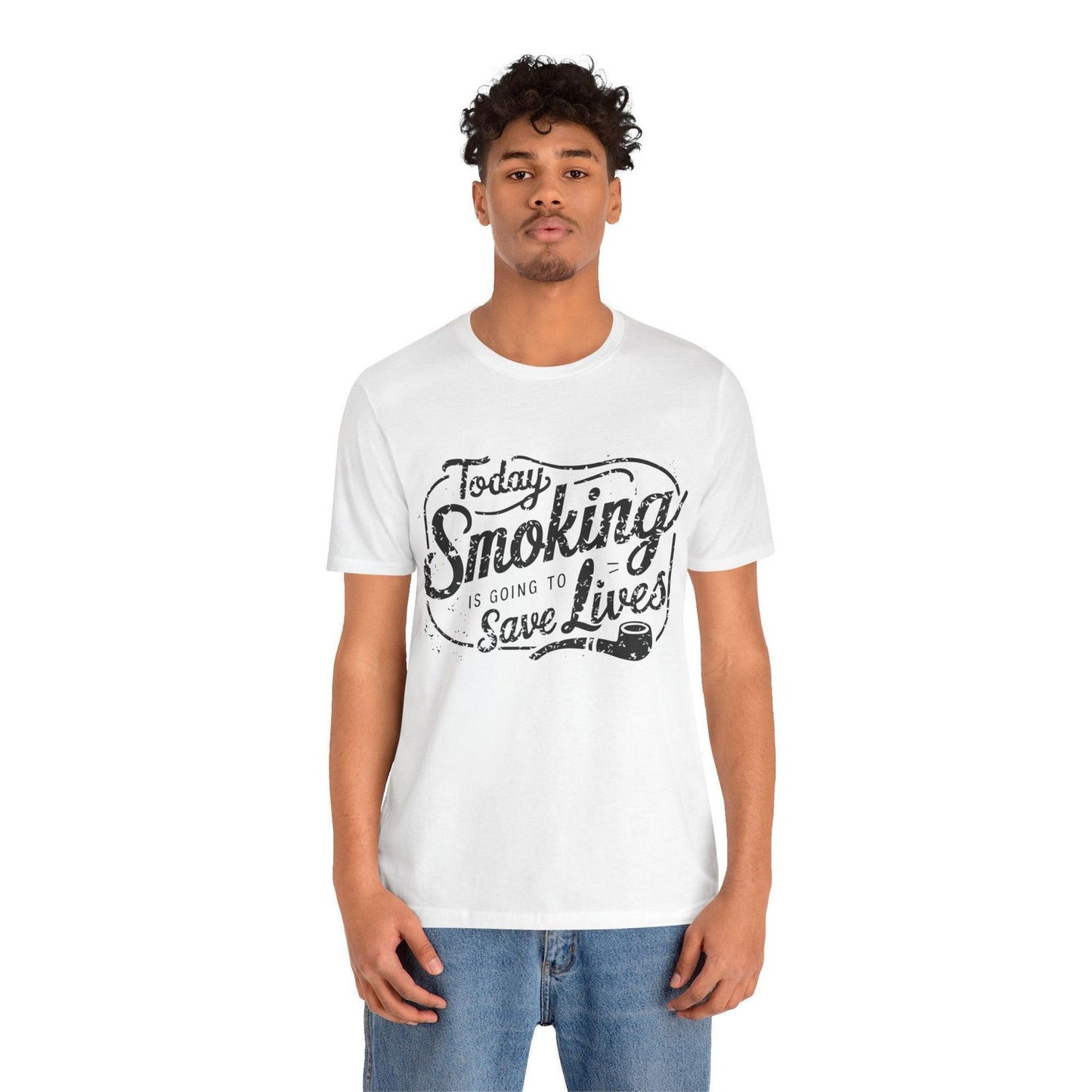 Dark Humor Shirt - "Smoking Saves Lives" Vintage Design - Text Tease