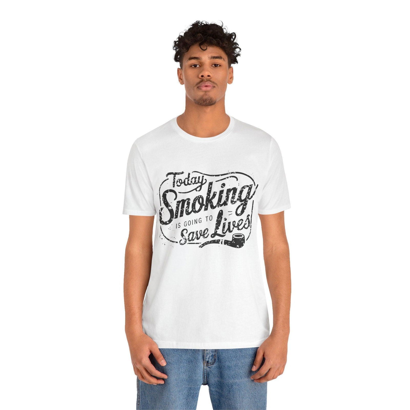 Dark Humor Shirt - "Smoking Saves Lives" Vintage Design - Text Tease