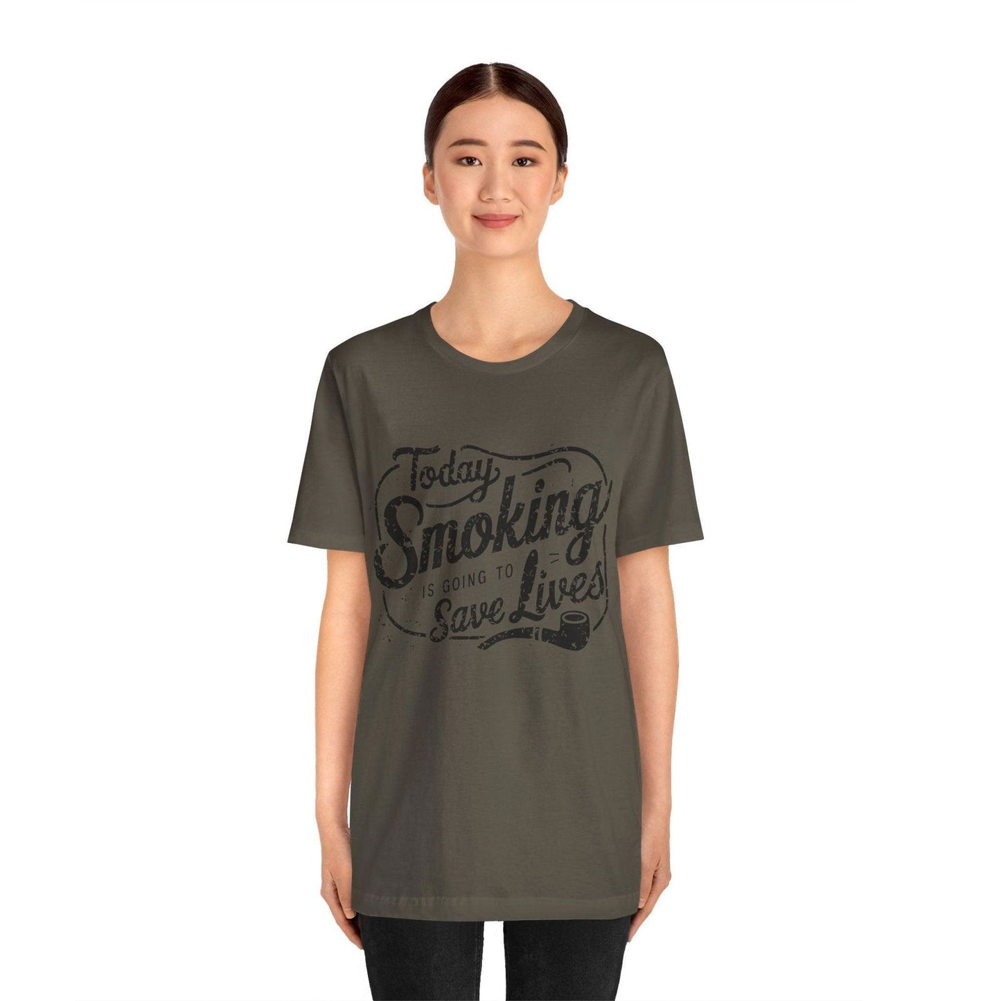 Dark Humor Shirt - "Smoking Saves Lives" Vintage Design - Text Tease