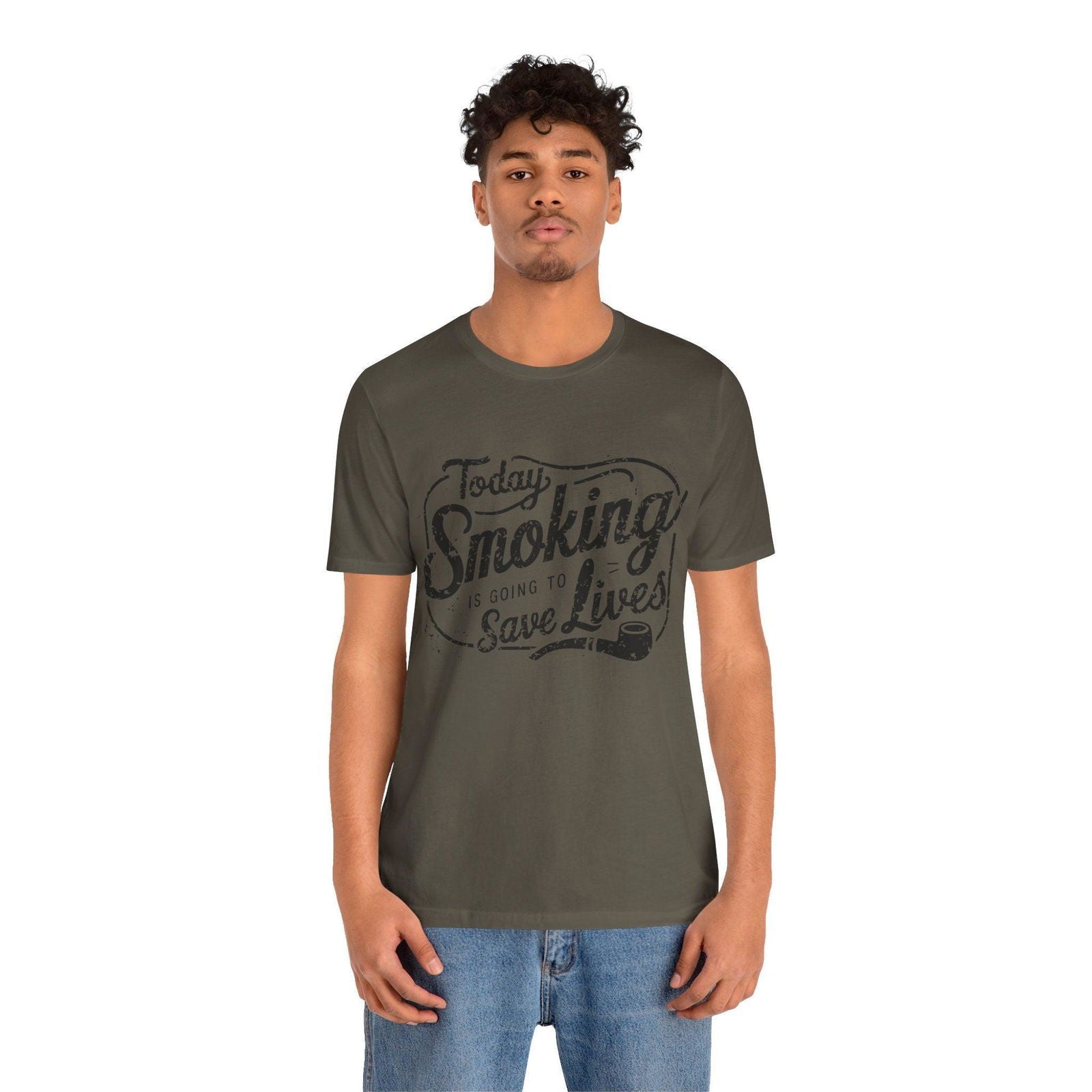 Dark Humor Shirt - "Smoking Saves Lives" Vintage Design - Text Tease