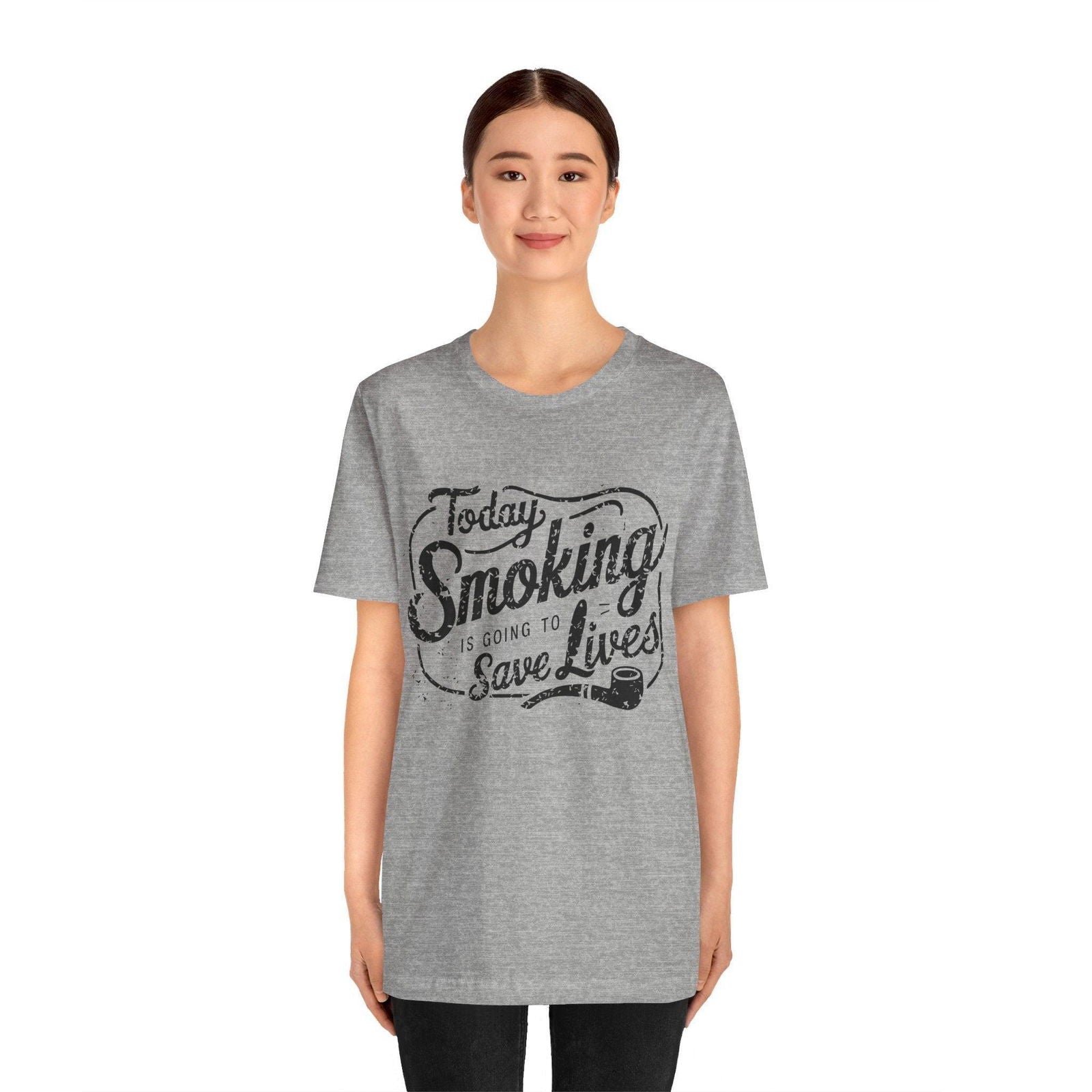 Dark Humor Shirt - "Smoking Saves Lives" Vintage Design - Text Tease