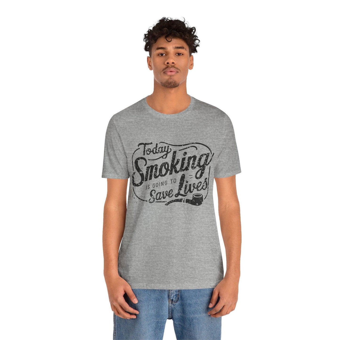 Dark Humor Shirt - "Smoking Saves Lives" Vintage Design - Text Tease